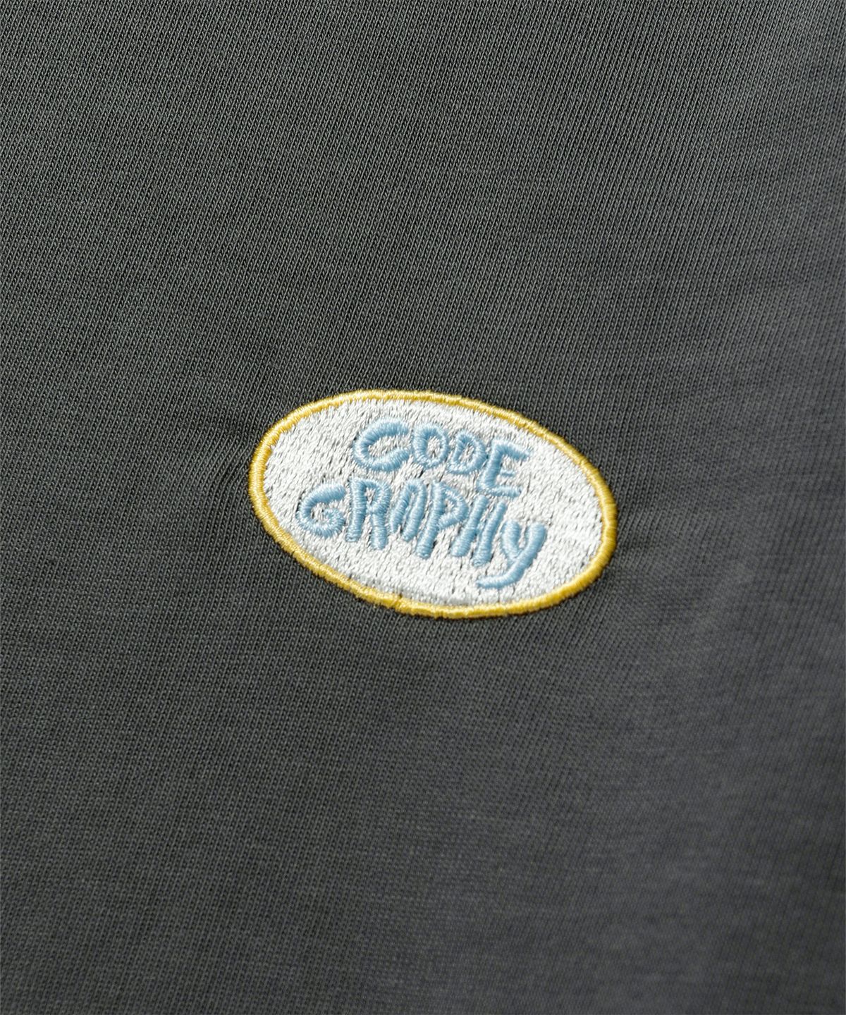 코드그라피(CGP) (우먼) JELLY 스몰 로고 링거 반팔 티셔츠_차콜
