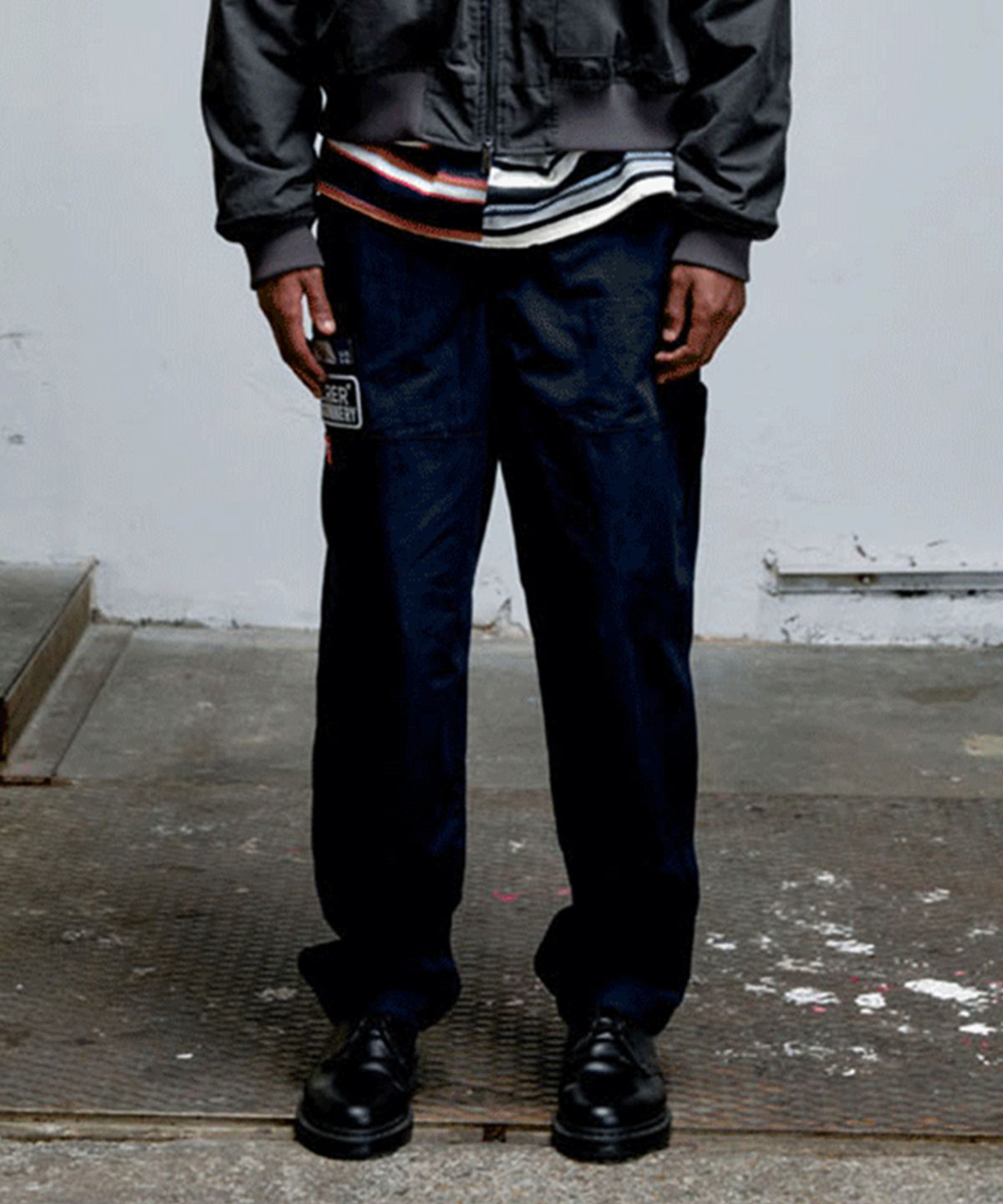 에르에르(ERER) Board Work Pants with Patch Detail Navy