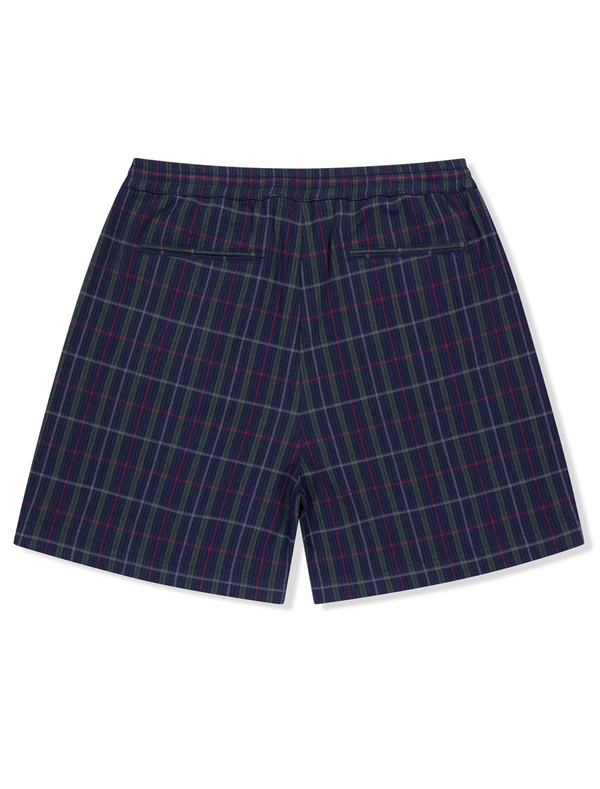 예스아이씨(YESEYESEE) Crinkled Fabric Check Shorts Blue
