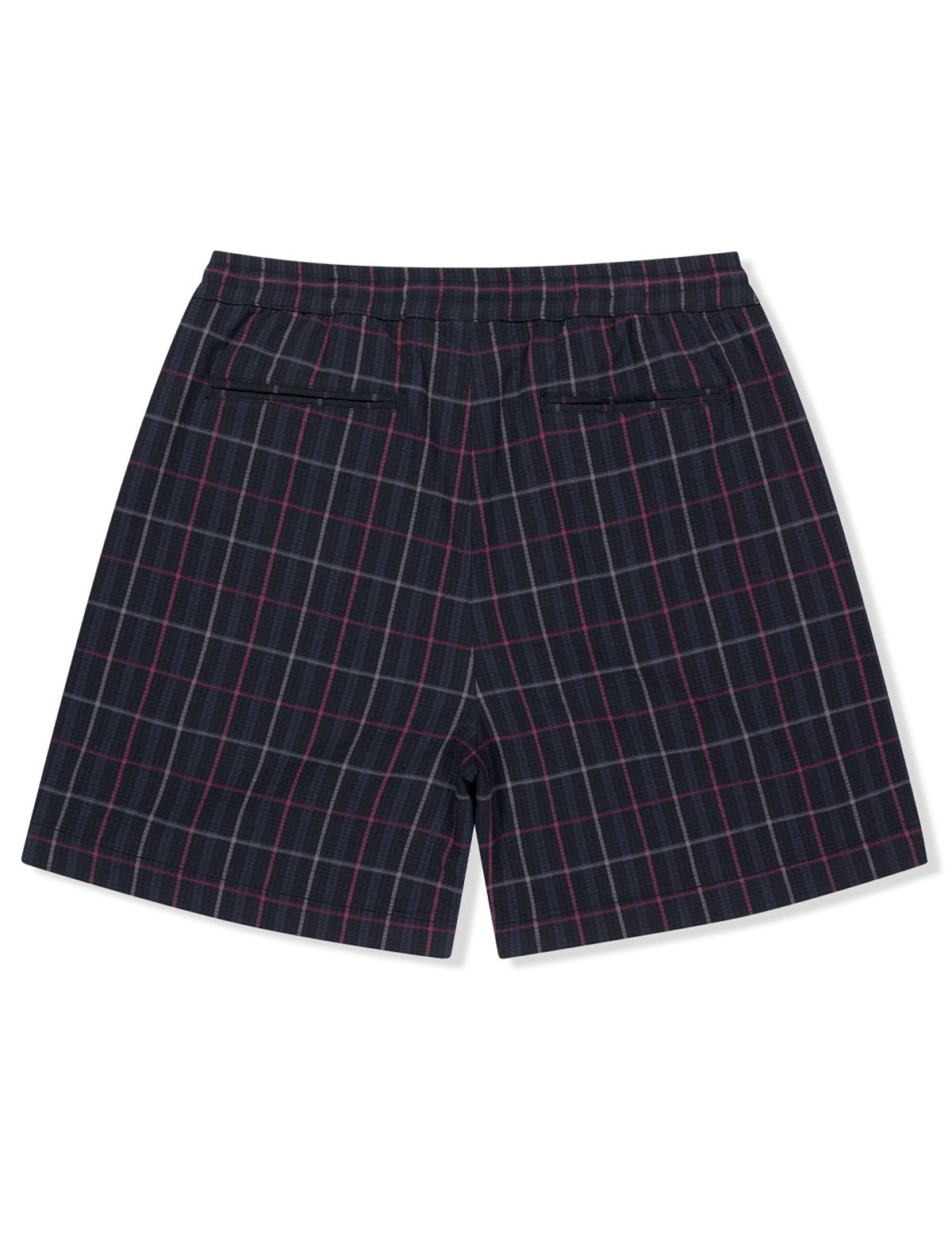 예스아이씨(YESEYESEE) Crinkled Fabric Check Shorts Black