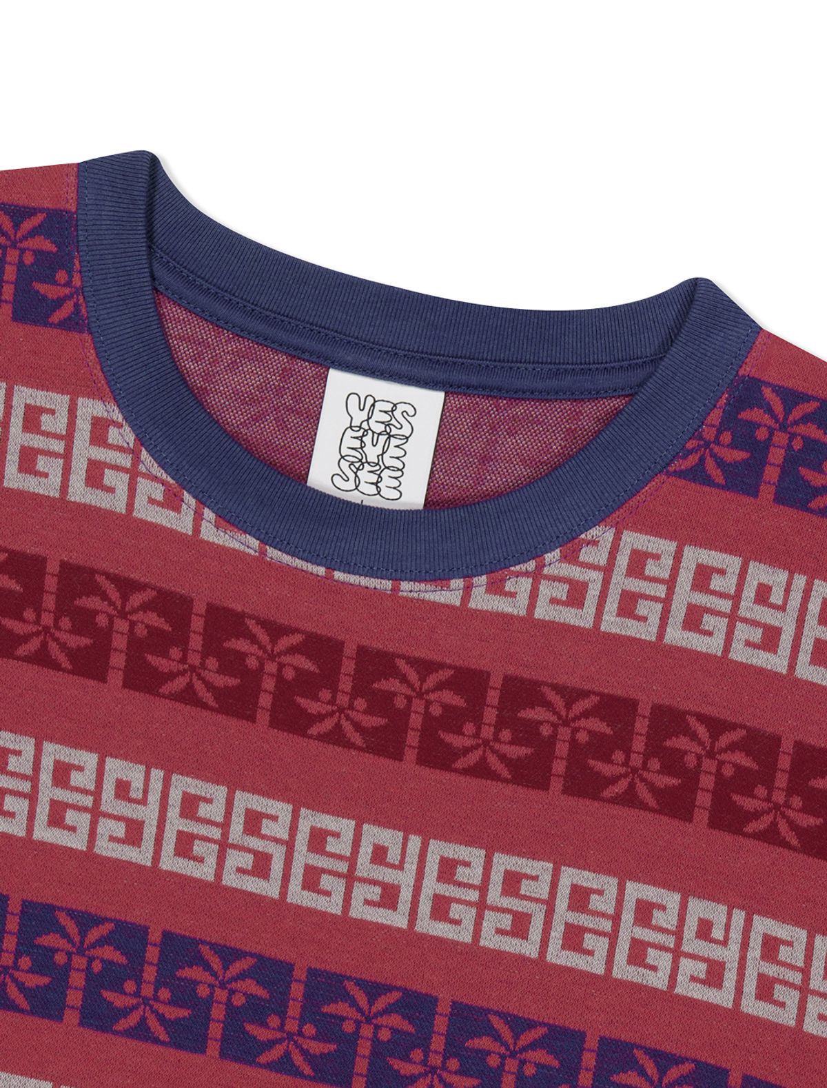 예스아이씨(YESEYESEE) Y.E.S Palm Jacquard Tee Red