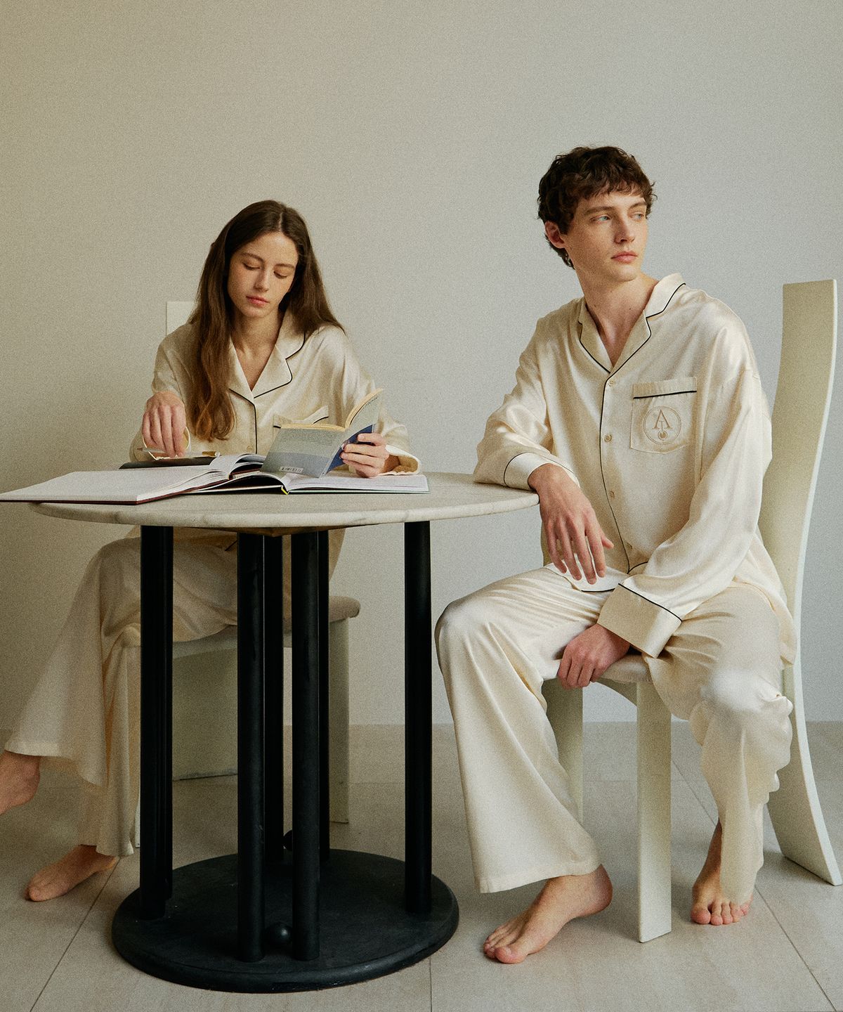 아템포(ATEMPO) CLASSIC PAJAMA COUPLE SET_royal ivory