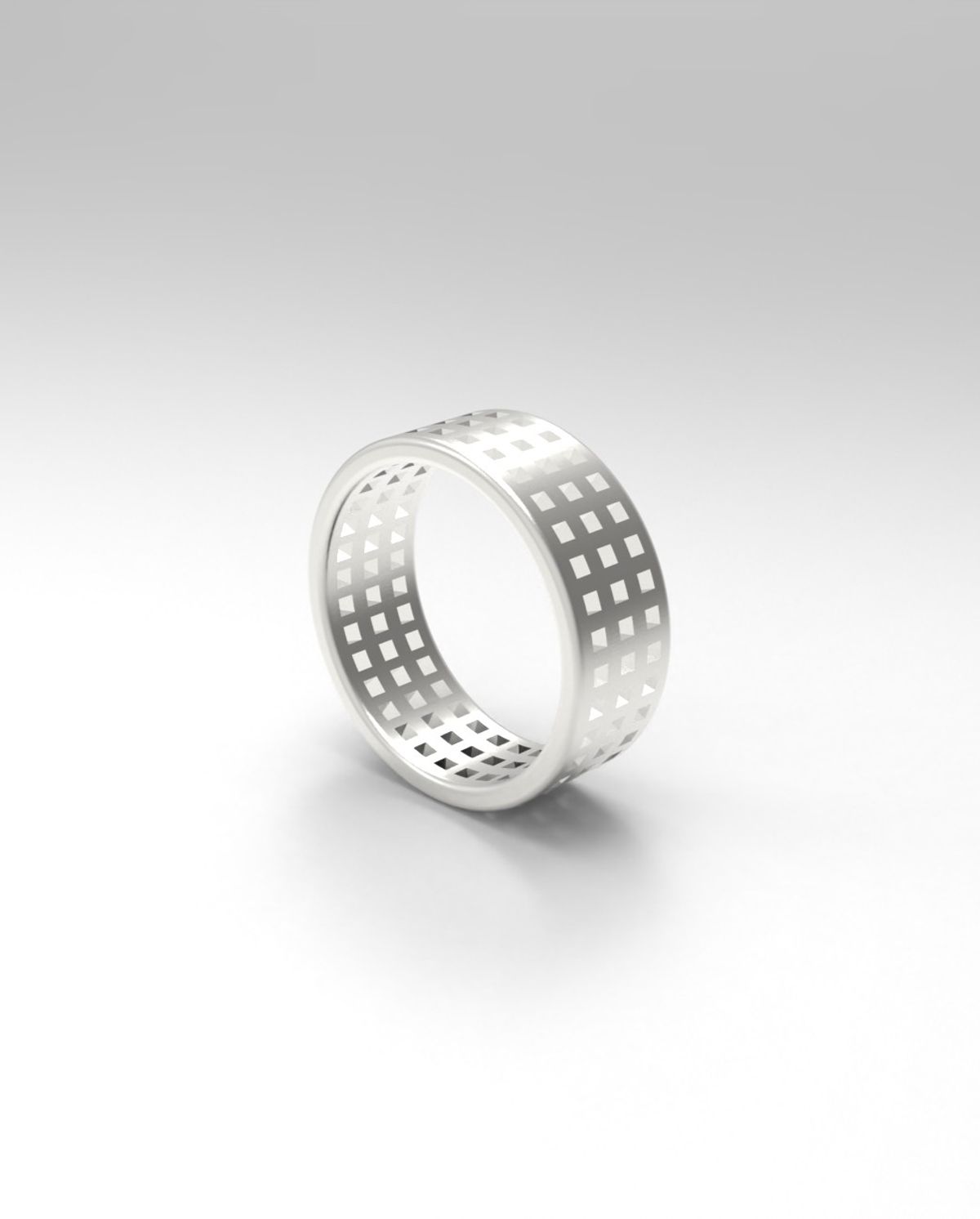 르네오브제(RENEOBJET) WIN SQUARE RING (3R) [STERLING SILVER] 기하학 디자인 패턴 포인트 925 실버 반지