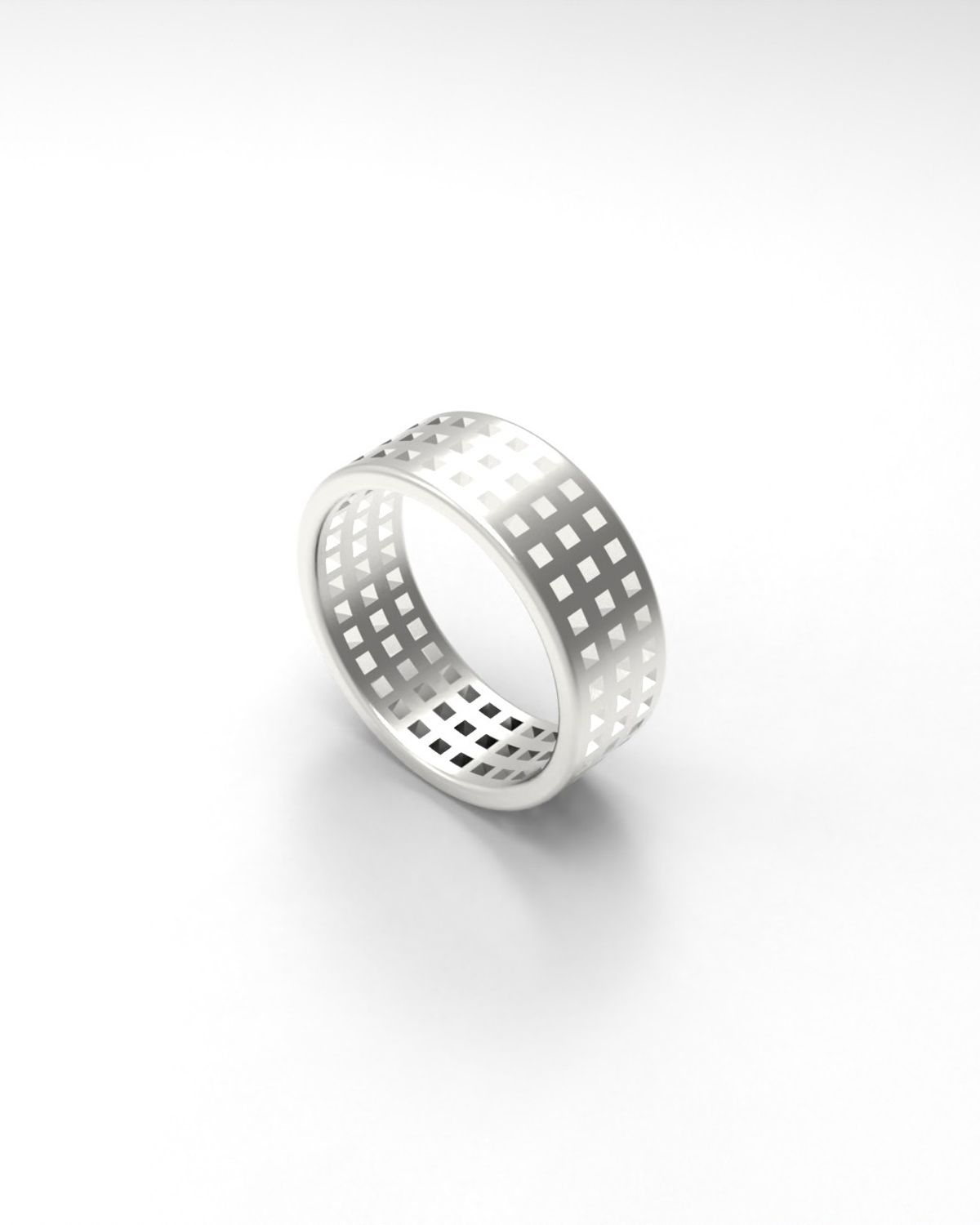 르네오브제(RENEOBJET) WIN SQUARE RING (3R) [STERLING SILVER] 기하학 디자인 패턴 포인트 925 실버 반지