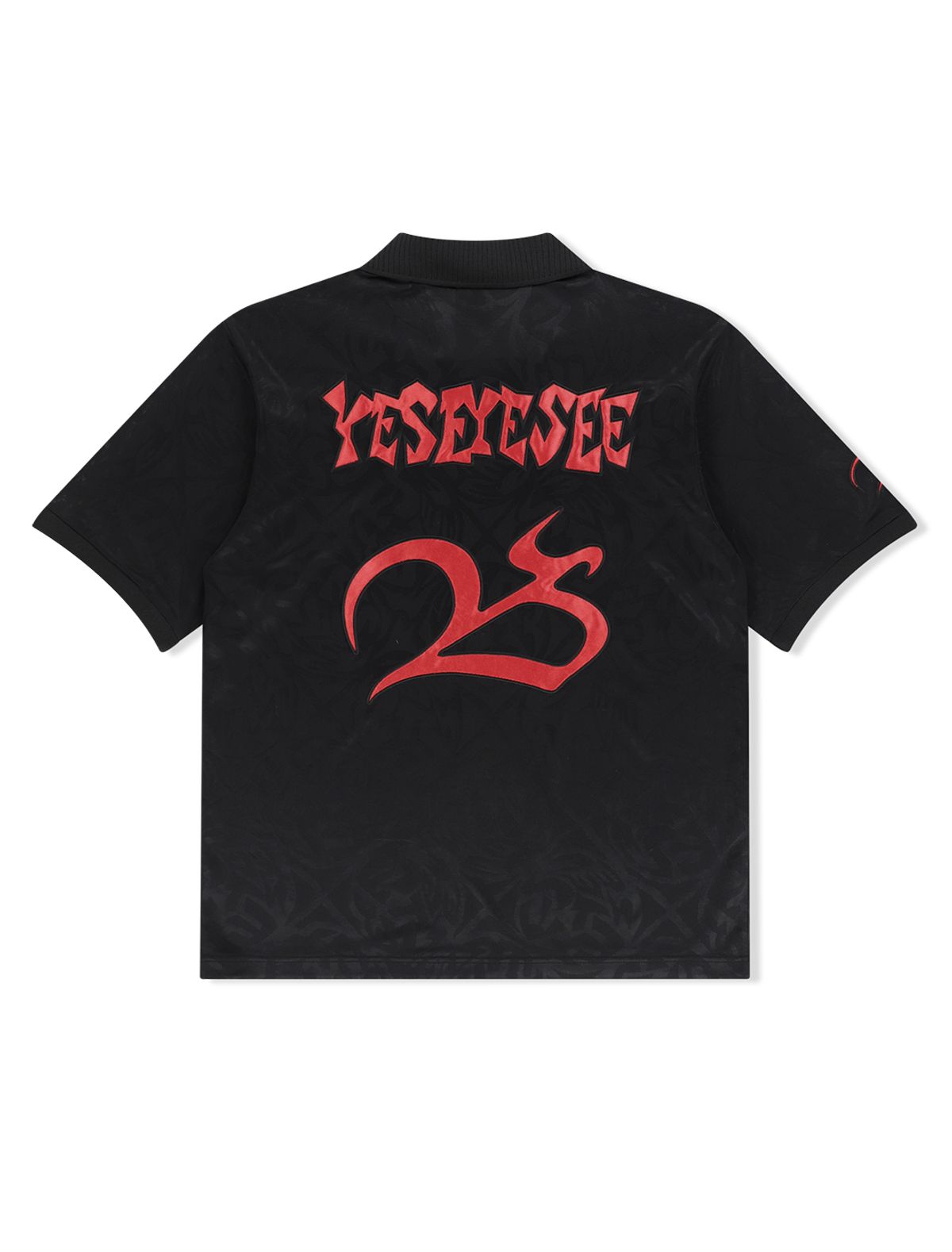 예스아이씨(YESEYESEE) Y.E.S Jacquard Football Tee Black