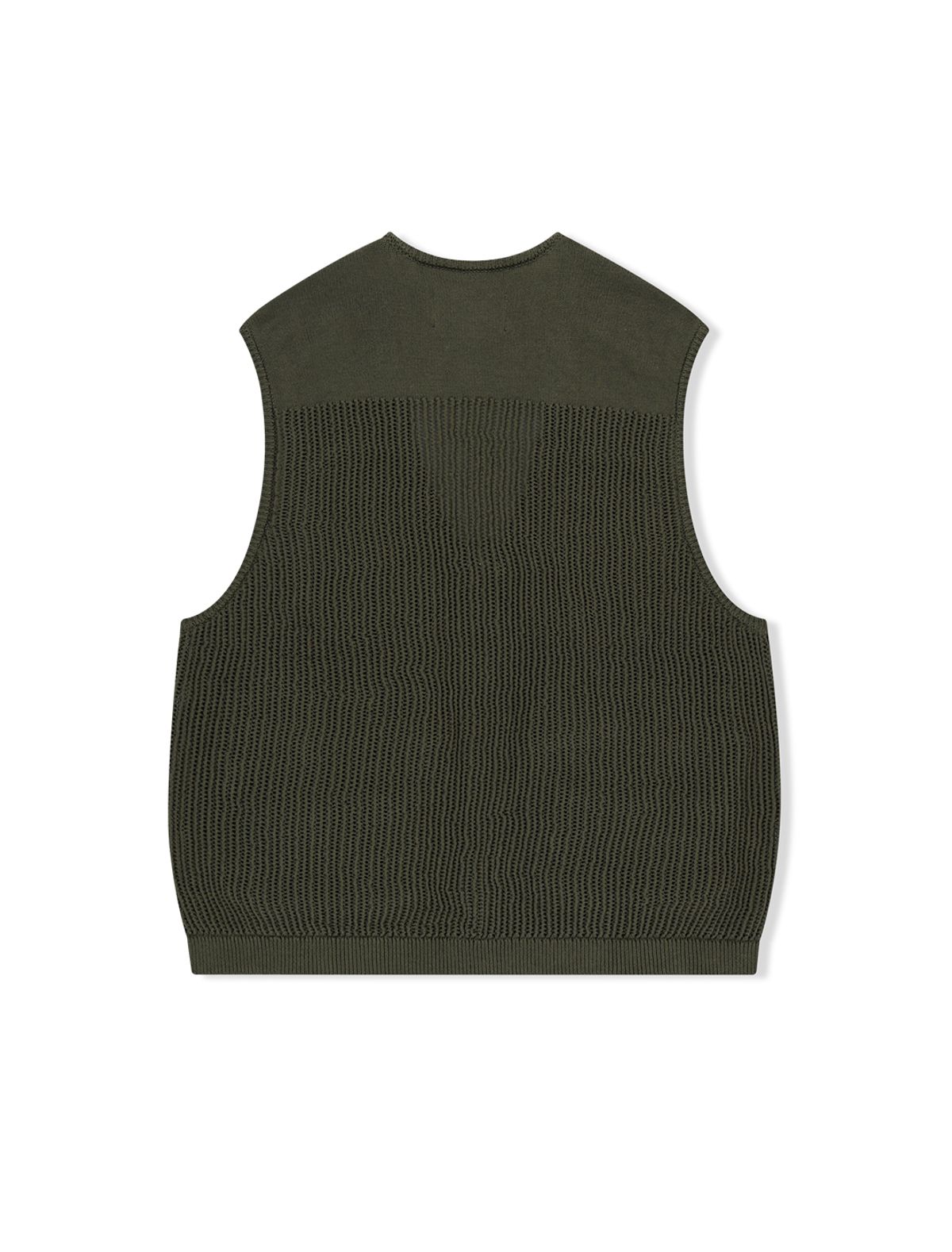 예스아이씨(YESEYESEE) Knitted Utility Vest Khaki