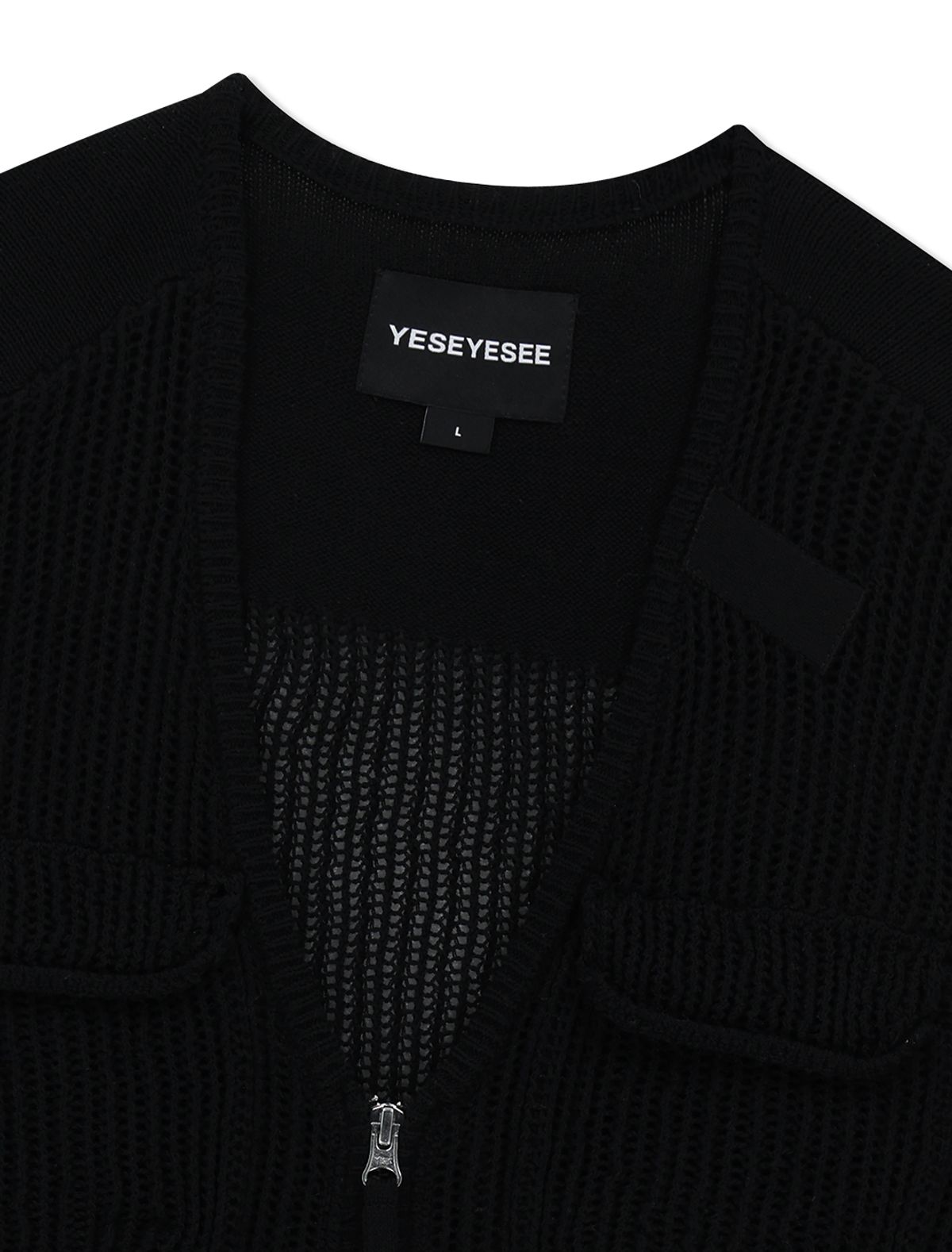 예스아이씨(YESEYESEE) Knitted Utility Vest Black