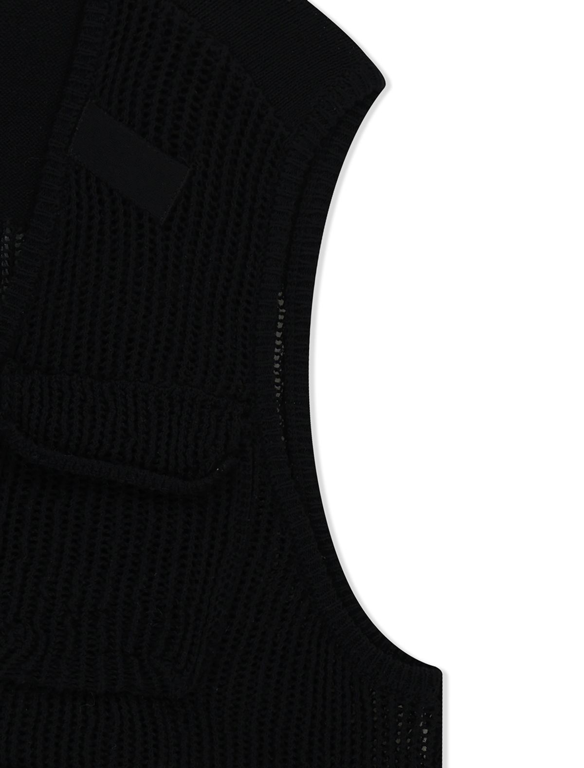 예스아이씨(YESEYESEE) Knitted Utility Vest Black