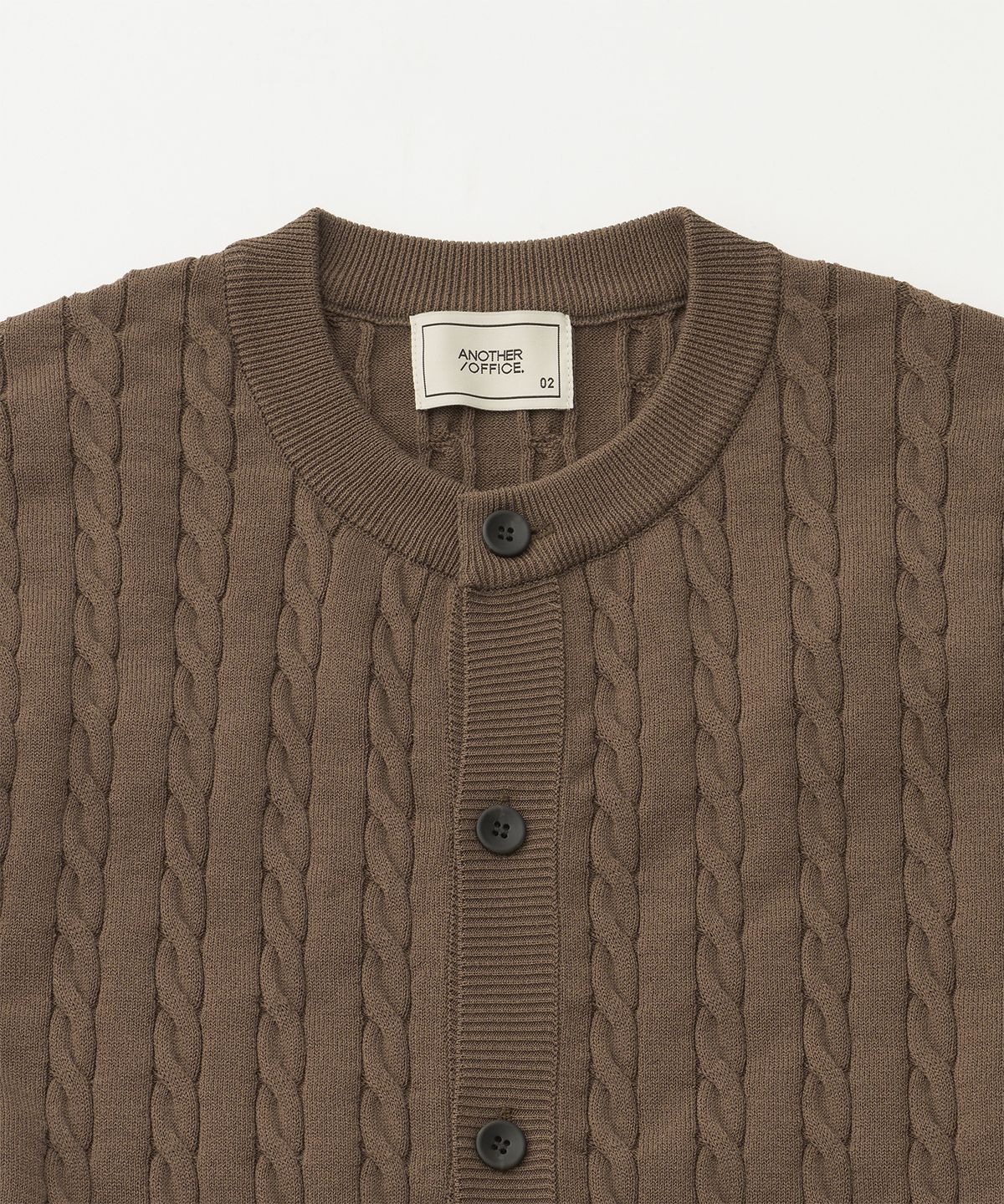 어나더 오피스(ANOTHER OFFICE) Current Cable Cardigan (Mild Brown)