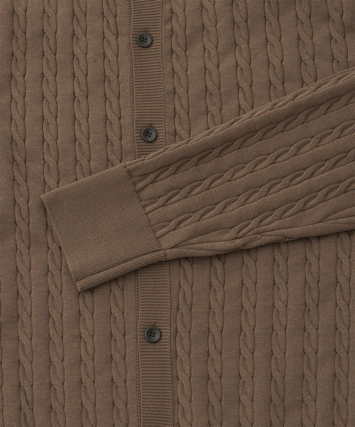 어나더 오피스(ANOTHER OFFICE) Current Cable Cardigan (Mild Brown)