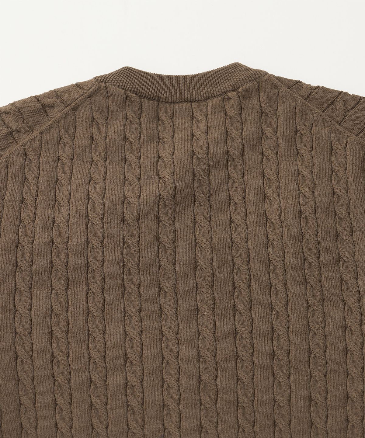 어나더 오피스(ANOTHER OFFICE) Current Cable Cardigan (Mild Brown)