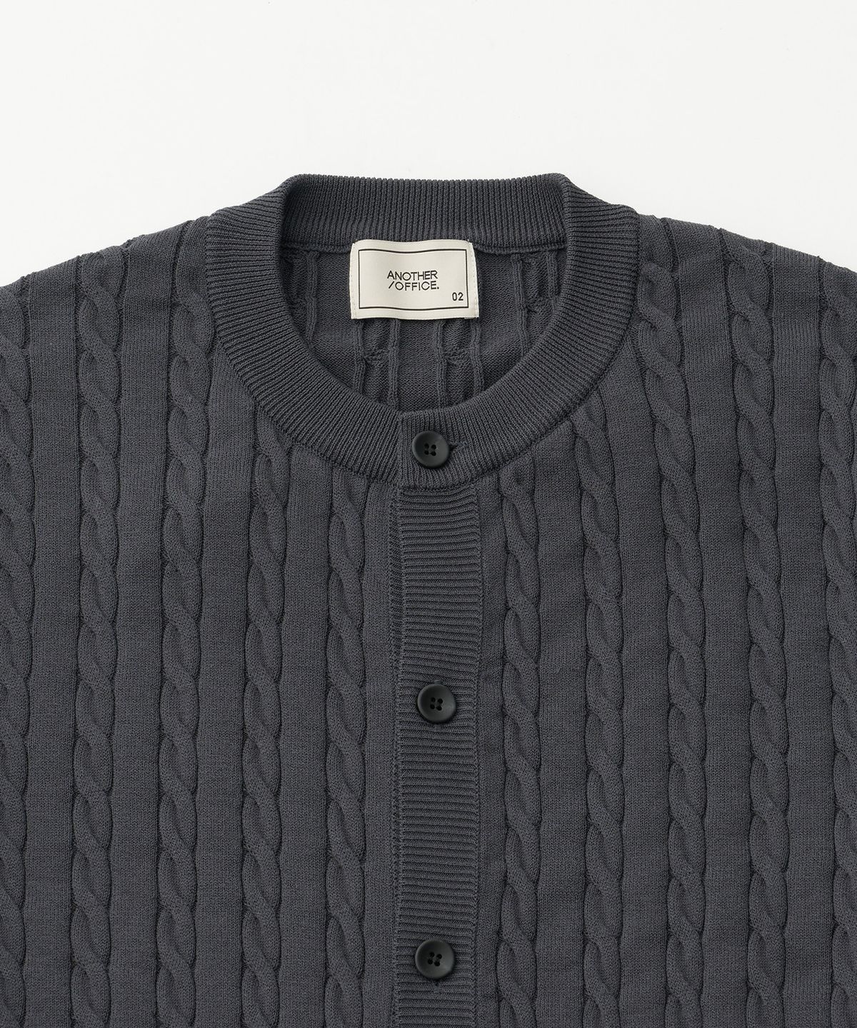 어나더 오피스(ANOTHER OFFICE) Current Cable Cardigan (Dark Navy)