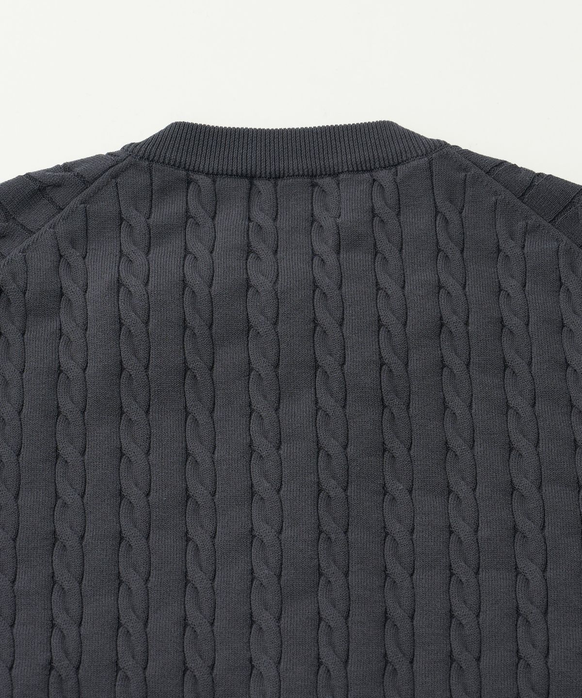 어나더 오피스(ANOTHER OFFICE) Current Cable Cardigan (Dark Navy)