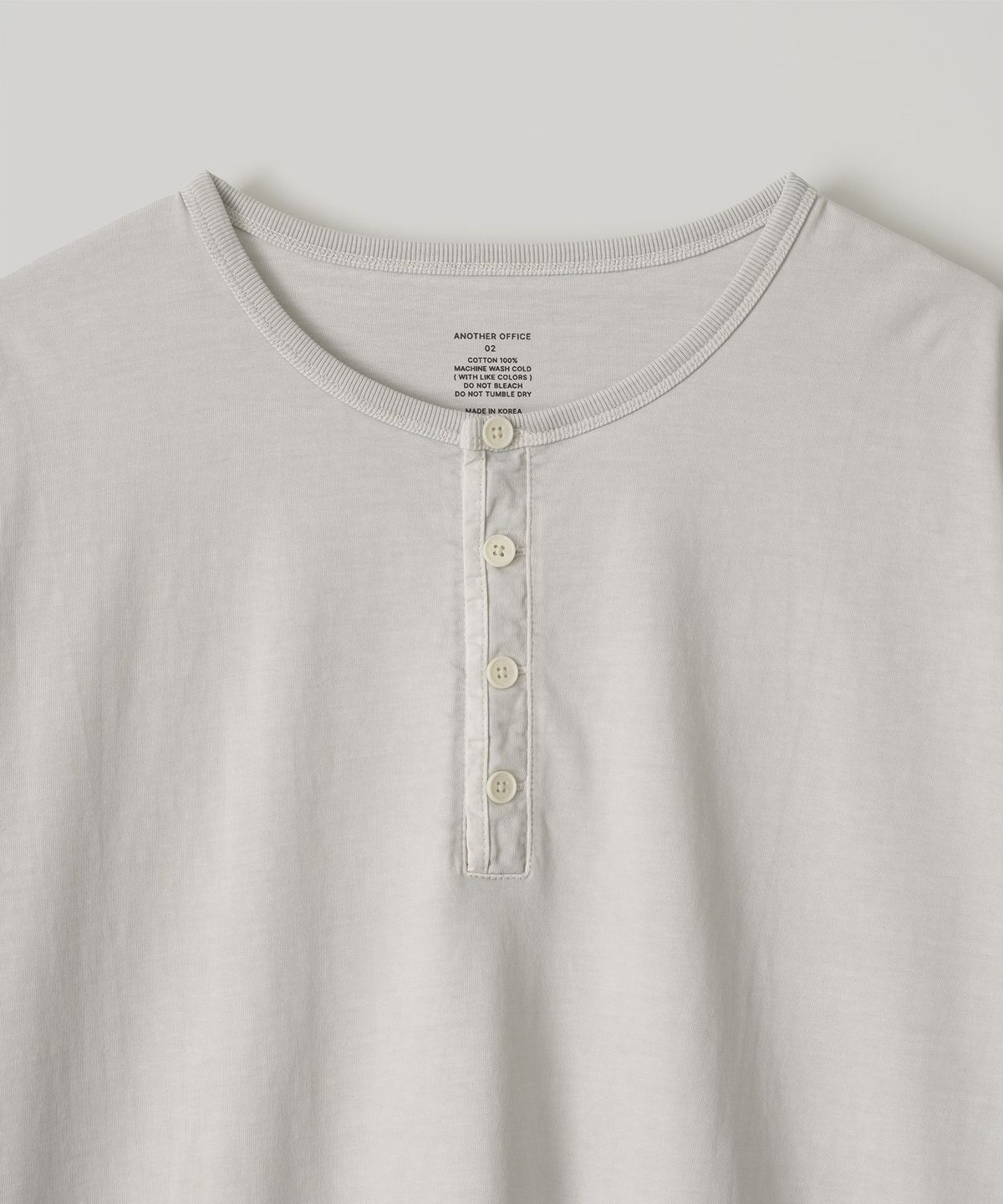 어나더 오피스(ANOTHER OFFICE) French Henry Neck Garment Tee (Dove Gray)