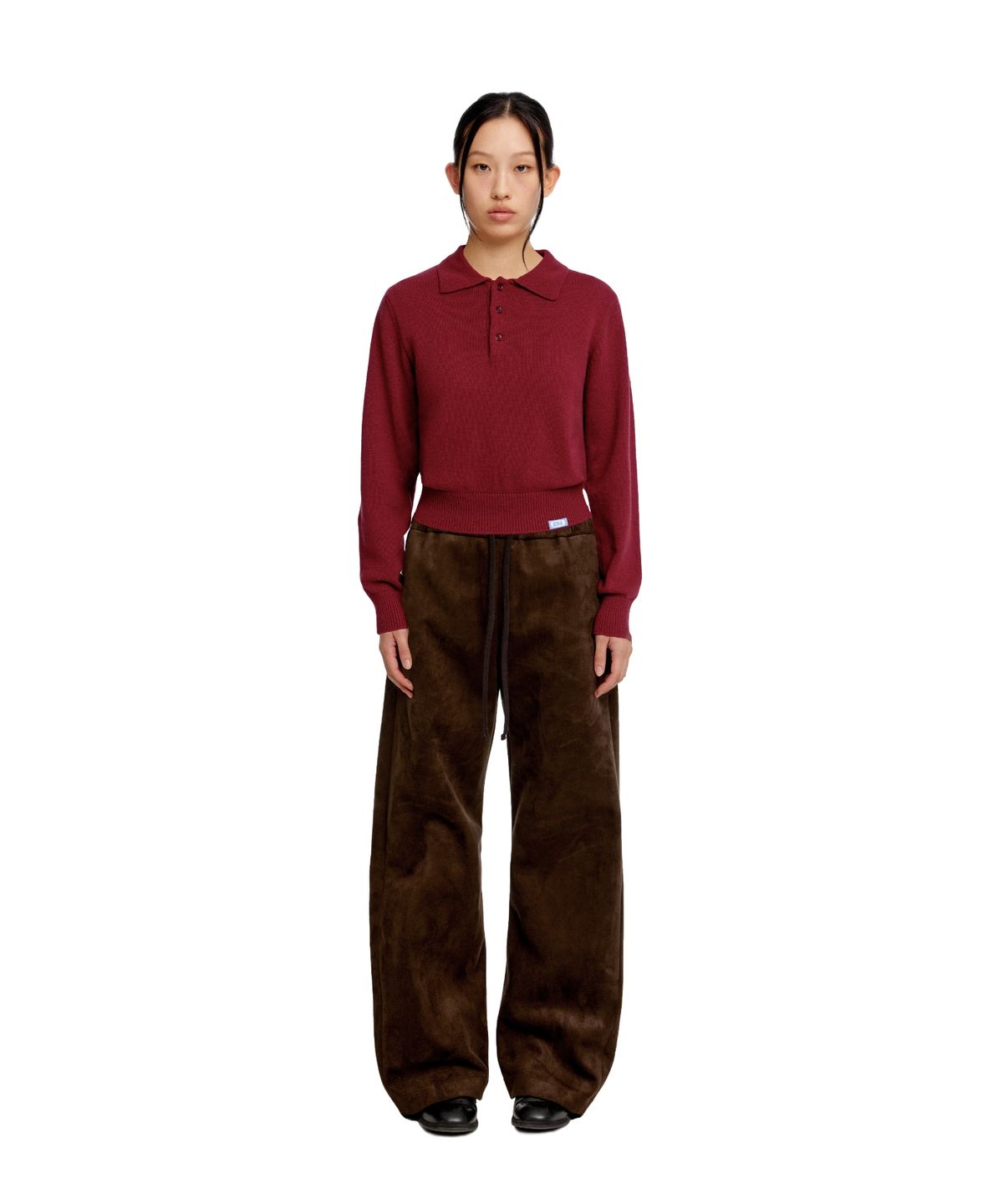이알에이(ERA) UNISEX SUEDE EFFECT TRACK PANTS - BROWN