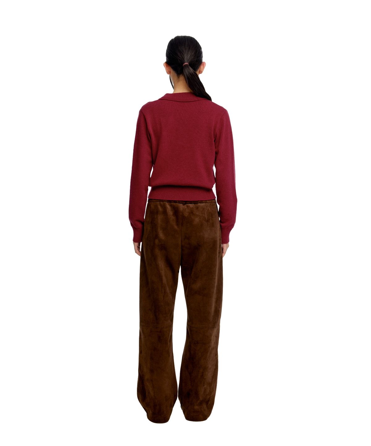 이알에이(ERA) UNISEX SUEDE EFFECT TRACK PANTS - BROWN