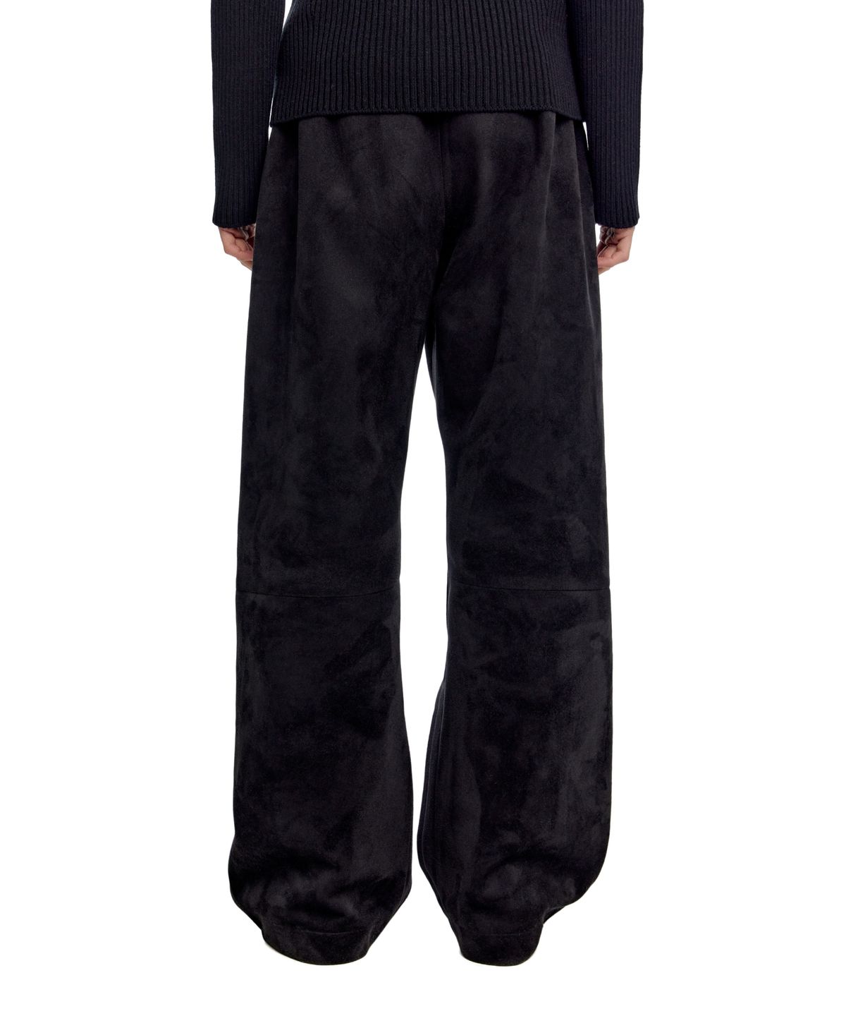 이알에이(ERA) UNISEX SUEDE EFFECT TRACK PANTS - BLACK