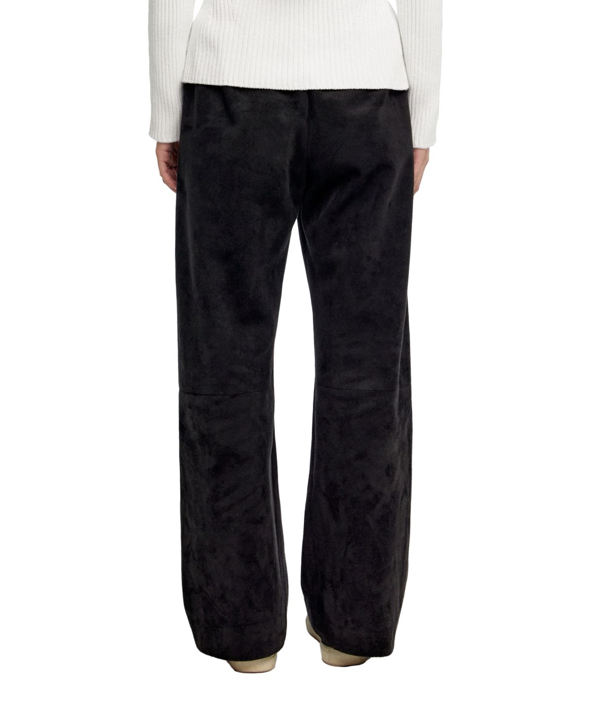이알에이(ERA) UNISEX SUEDE EFFECT TRACK PANTS - BLACK