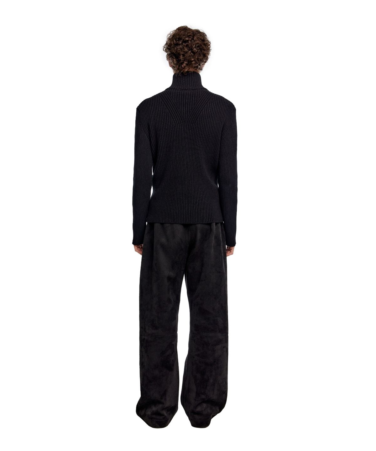 이알에이(ERA) UNISEX SUEDE EFFECT TRACK PANTS - BLACK