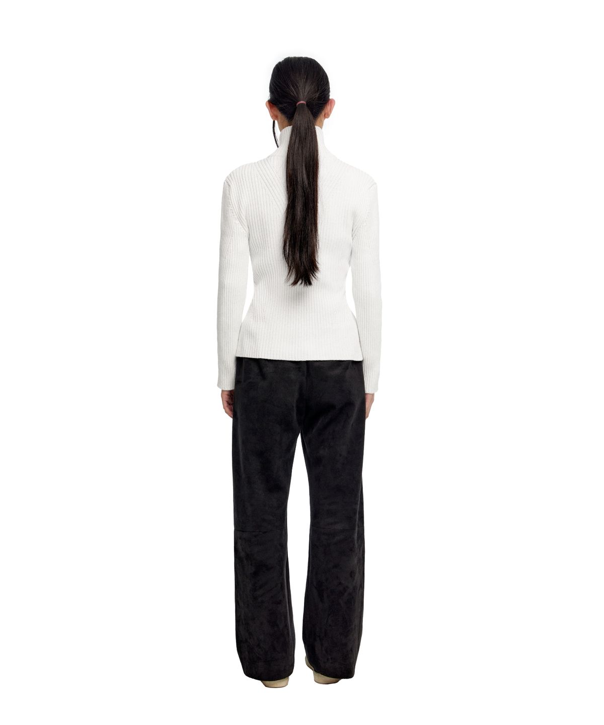이알에이(ERA) UNISEX SUEDE EFFECT TRACK PANTS - BLACK
