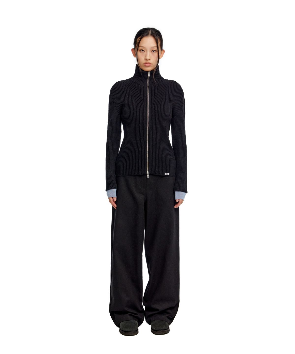 이알에이(ERA) WOMEN CLASSIC WIDE - FIT DRAWSTRING PANTS - BLACK