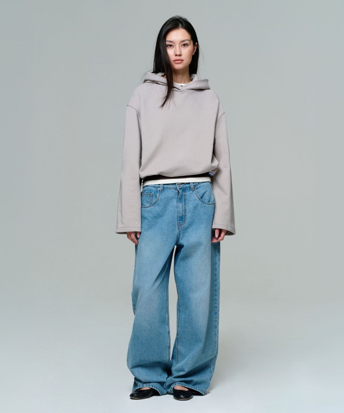 이알에이(ERA) WOMEN ERA WIDE FIT DENIM PANTS - LIGHT BLUE
