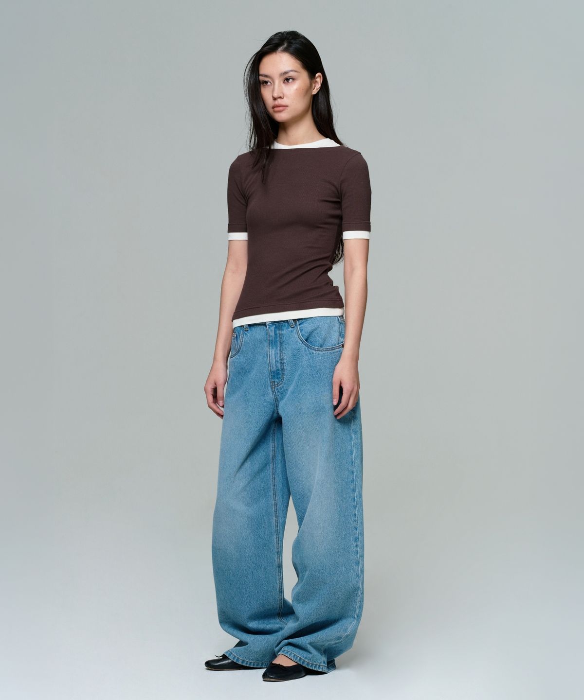 이알에이(ERA) WOMEN ERA WIDE FIT DENIM PANTS - LIGHT BLUE