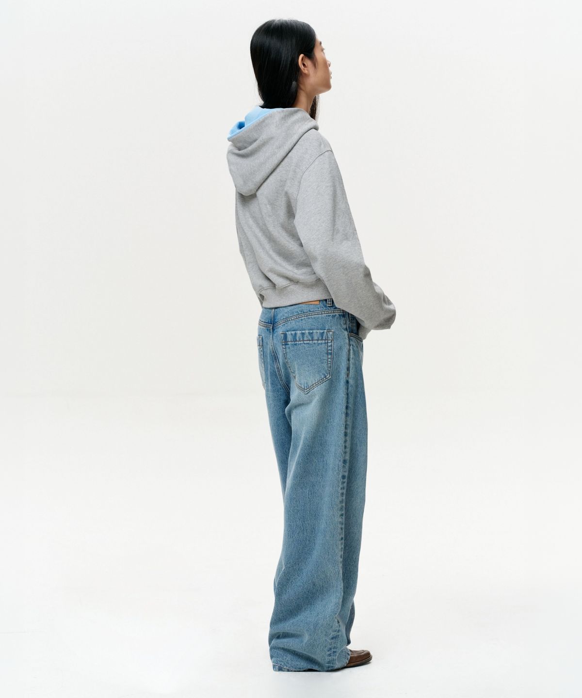 이알에이(ERA) WOMEN ERA WIDE FIT DENIM PANTS - LIGHT BLUE