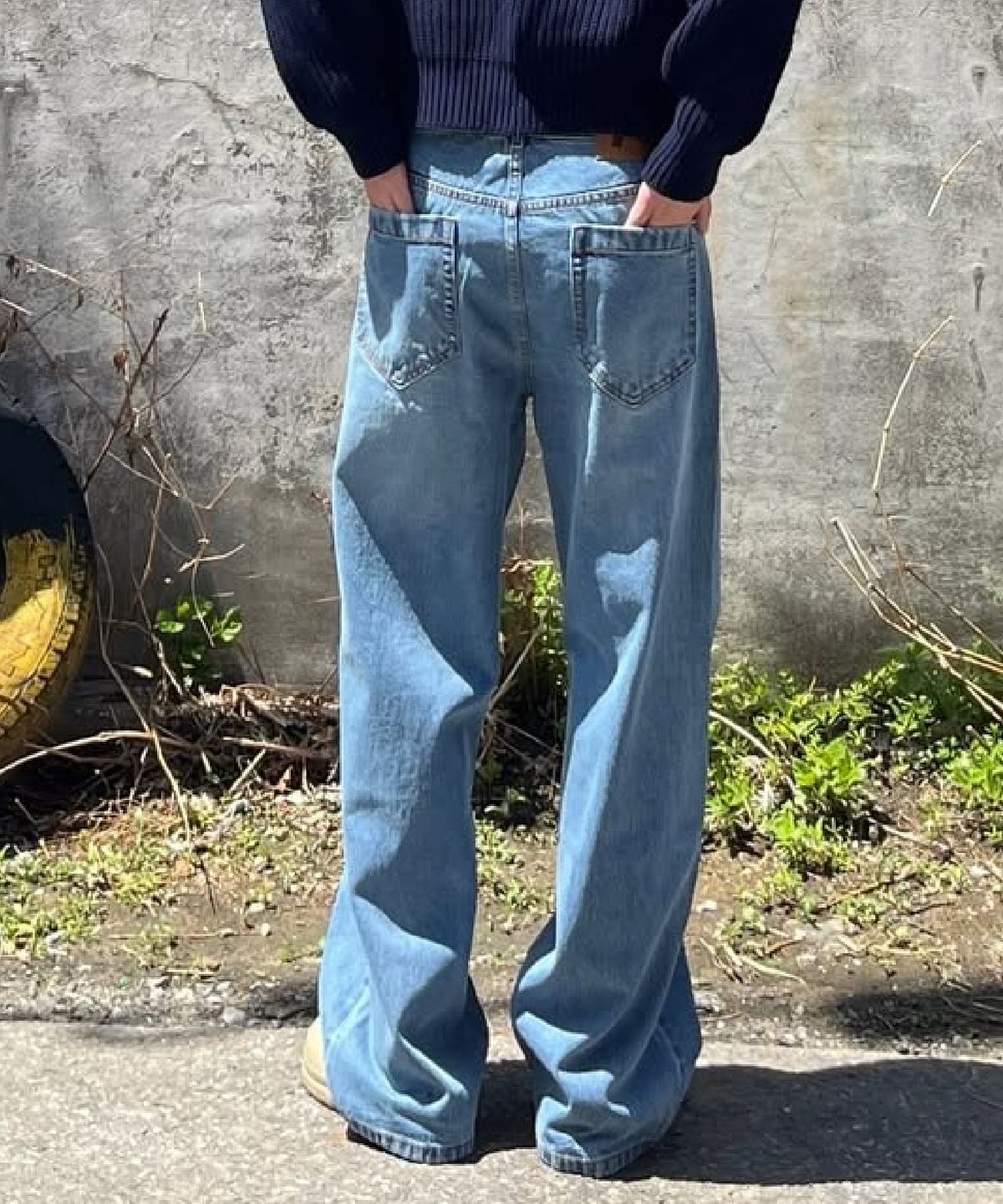 이알에이(ERA) MEN ERA WIDE FIT DENIM PANTS - LIGHT BLUE
