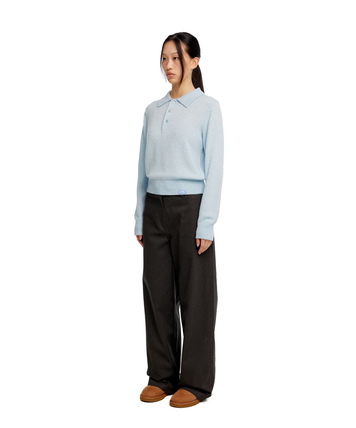 이알에이(ERA) WOMEN CLASSIC WIDE - FIT DRAWSTRING PANTS - GRAY