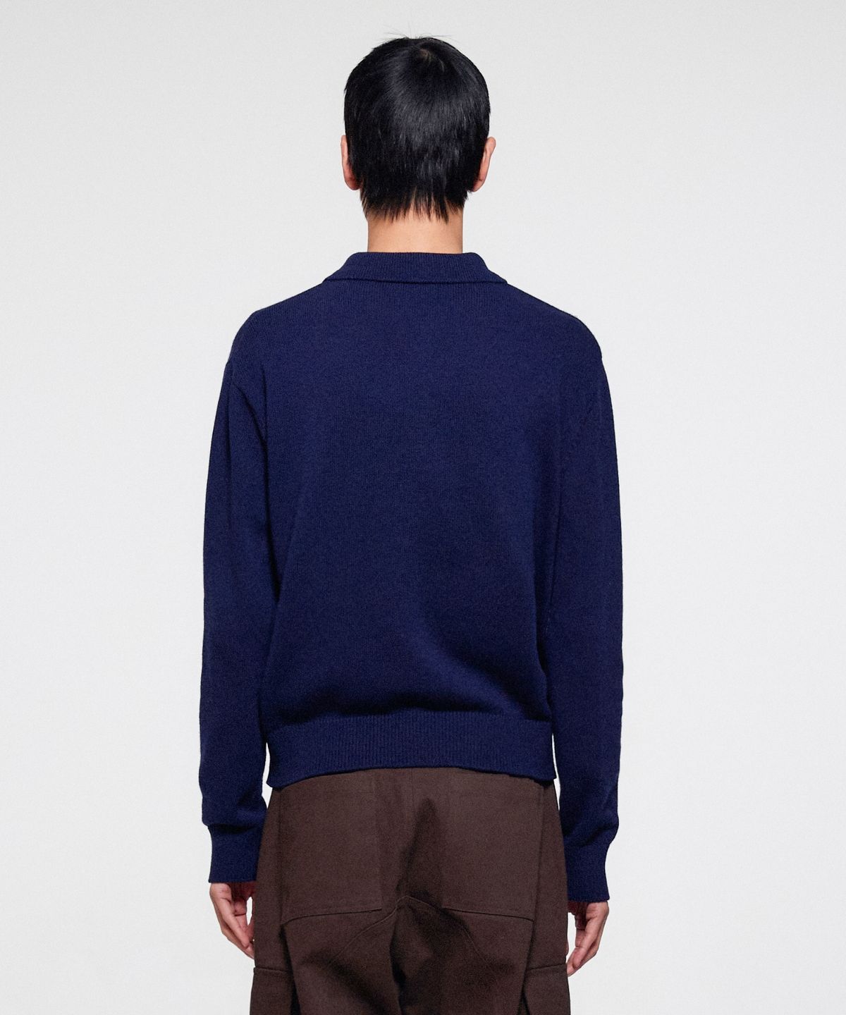 이알에이(ERA) MEN WOOL BLEND POLO SWEATER - NAVY