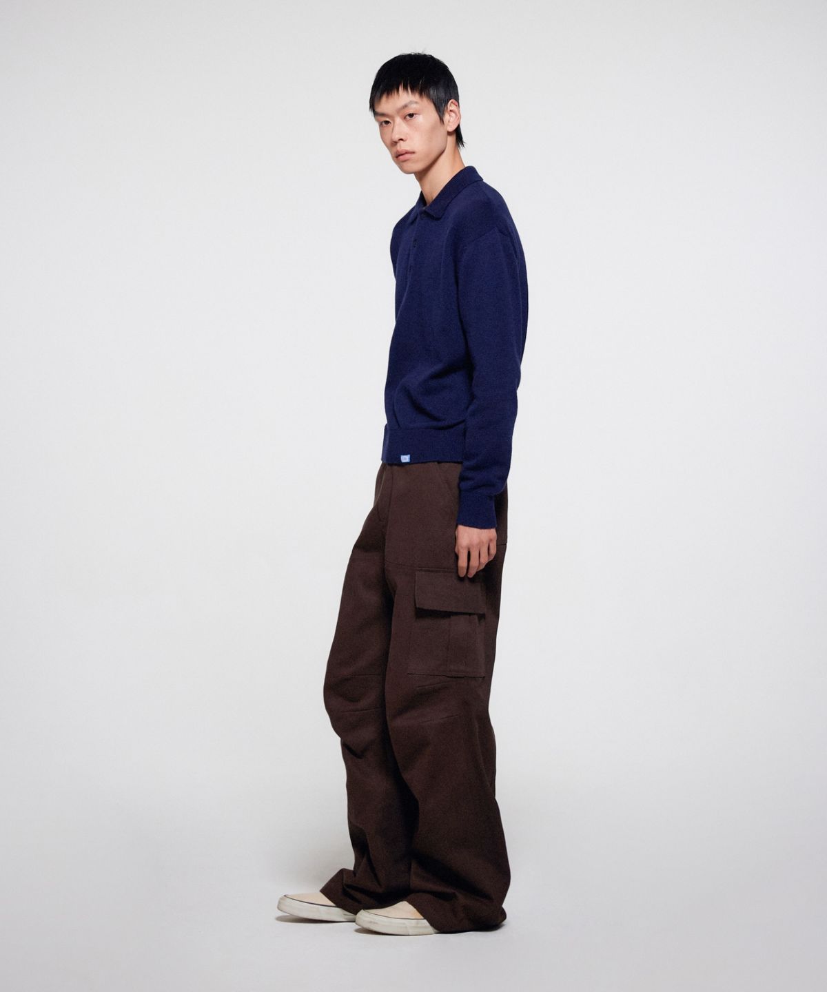 이알에이(ERA) MEN WOOL BLEND POLO SWEATER - NAVY