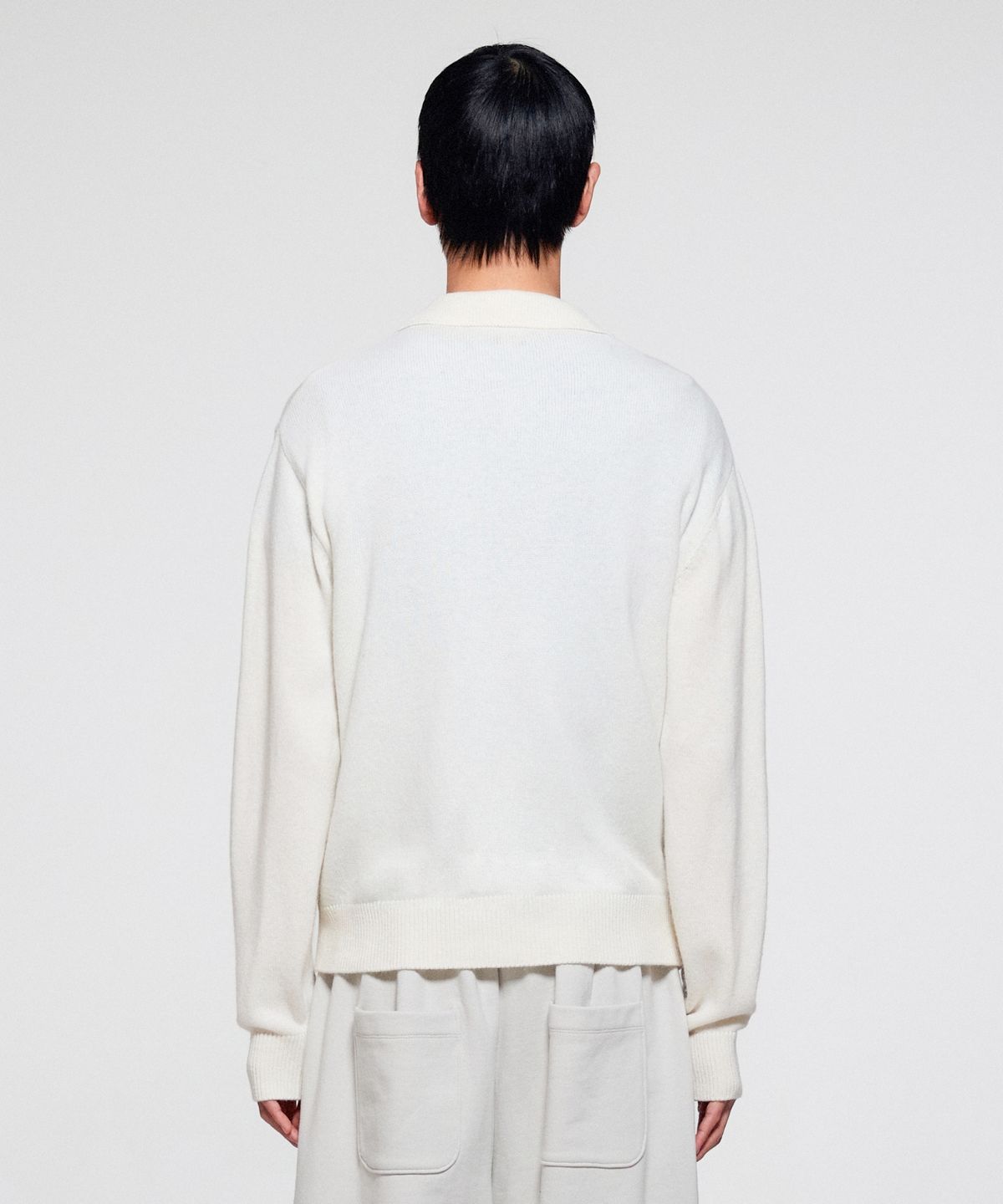 이알에이(ERA) MEN WOOL BLEND POLO SWEATER - WHITE