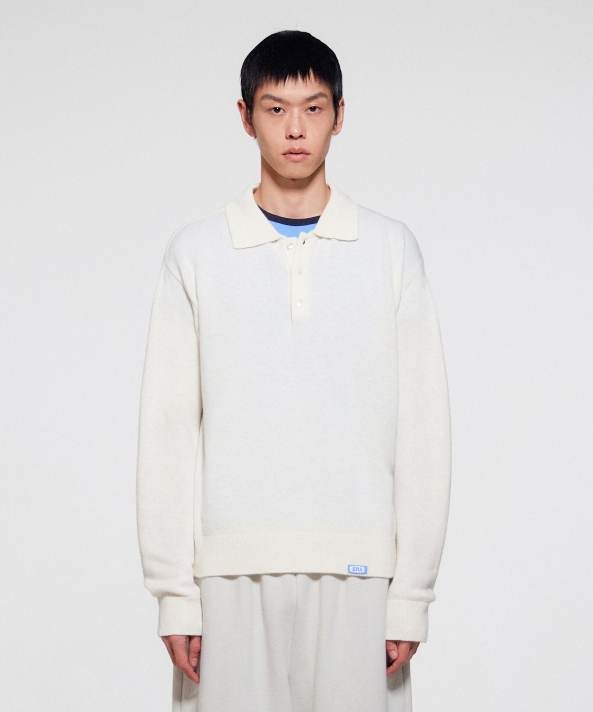 이알에이(ERA) MEN WOOL BLEND POLO SWEATER - WHITE