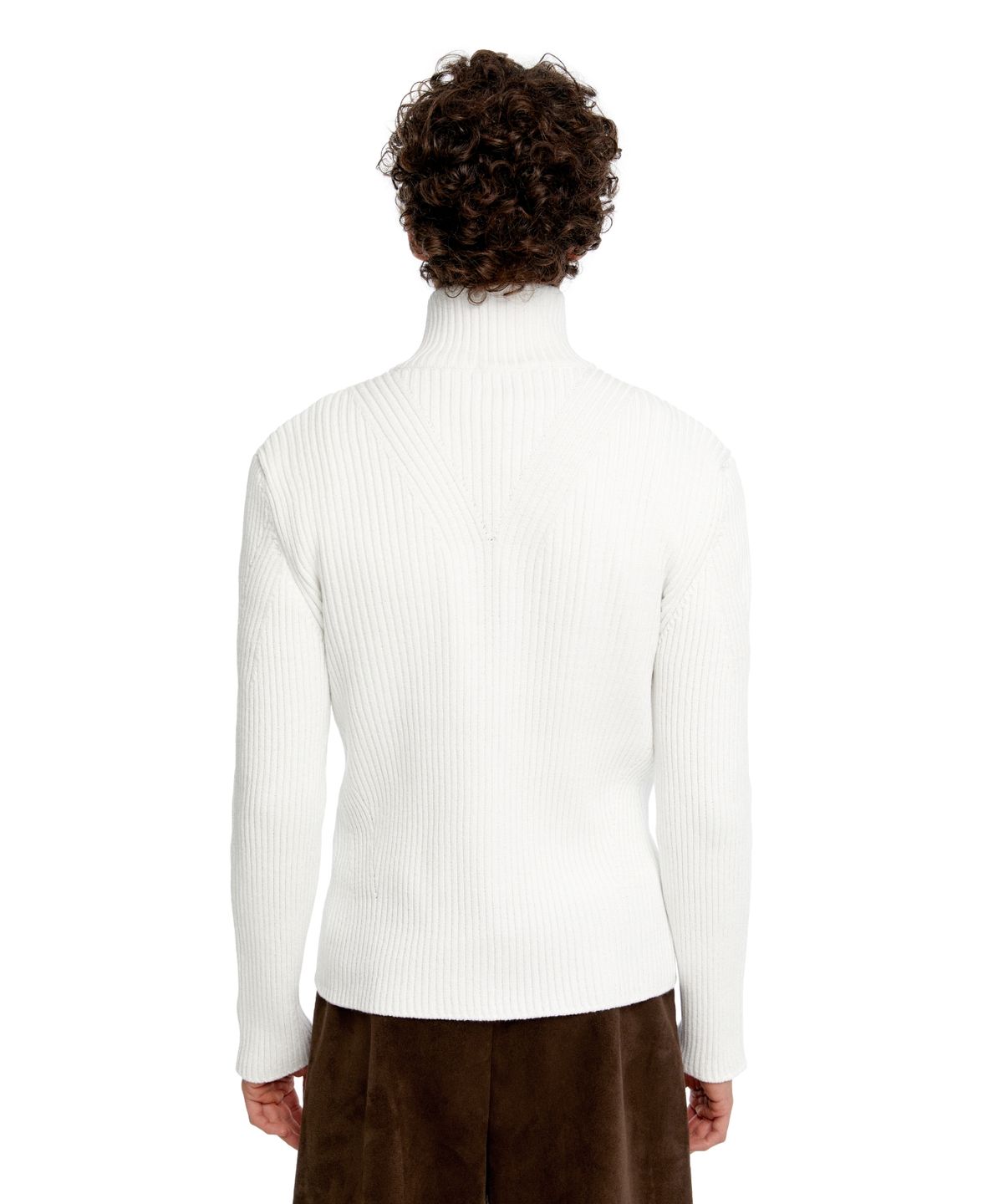 이알에이(ERA) MEN SLIM-FIT ZIP-UP SWEATER - WHITE