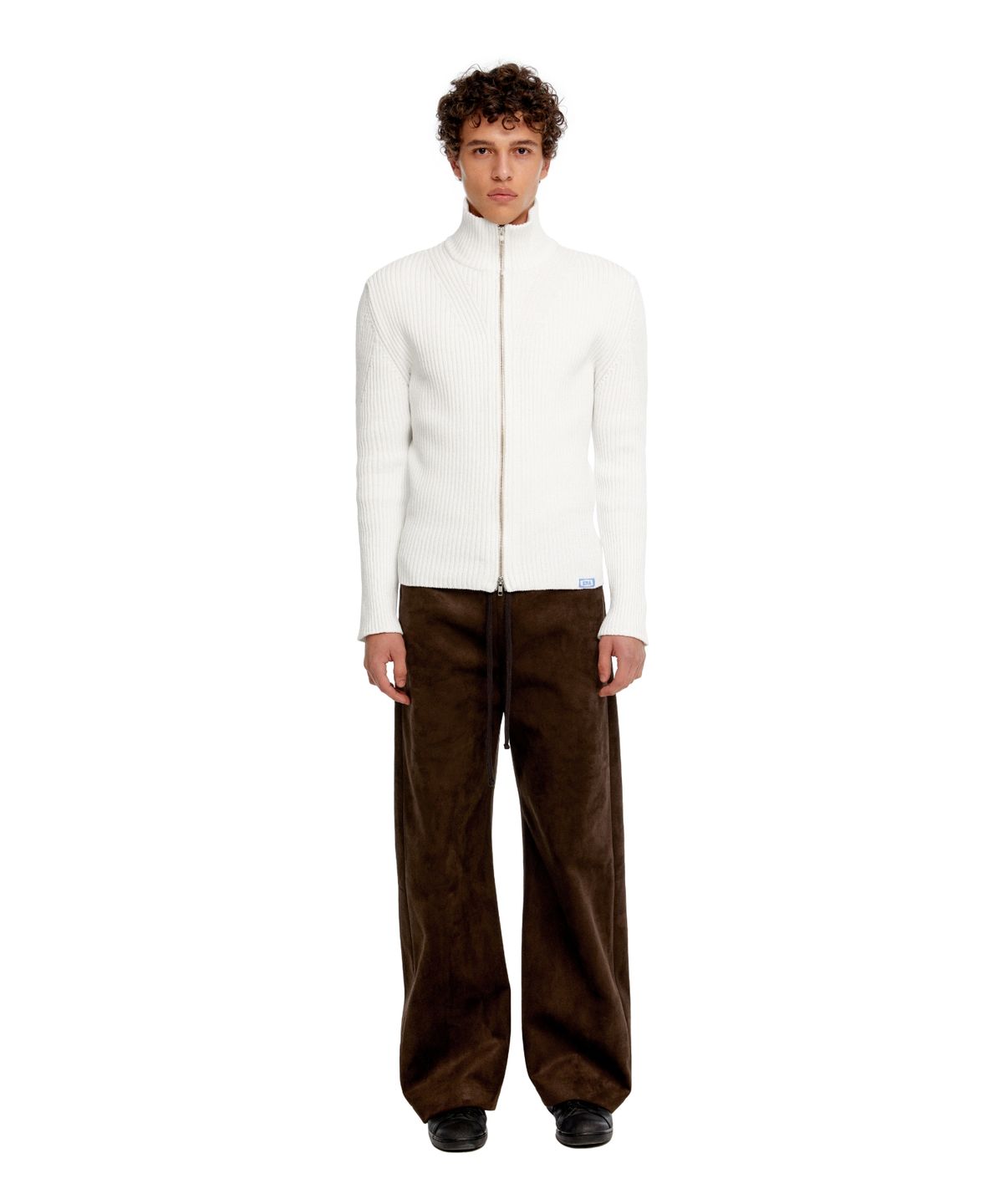 이알에이(ERA) MEN SLIM-FIT ZIP-UP SWEATER - WHITE