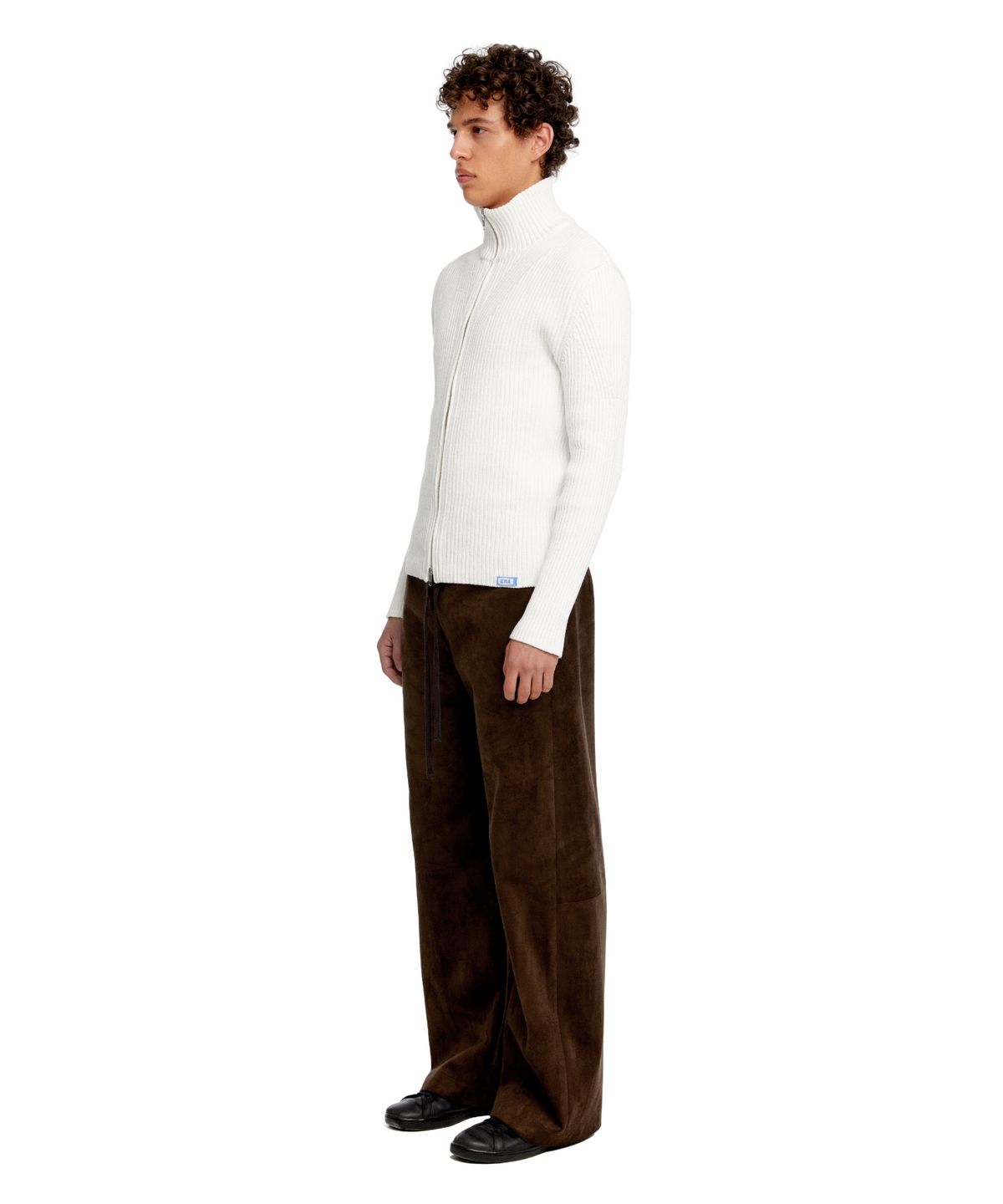 이알에이(ERA) MEN SLIM-FIT ZIP-UP SWEATER - WHITE