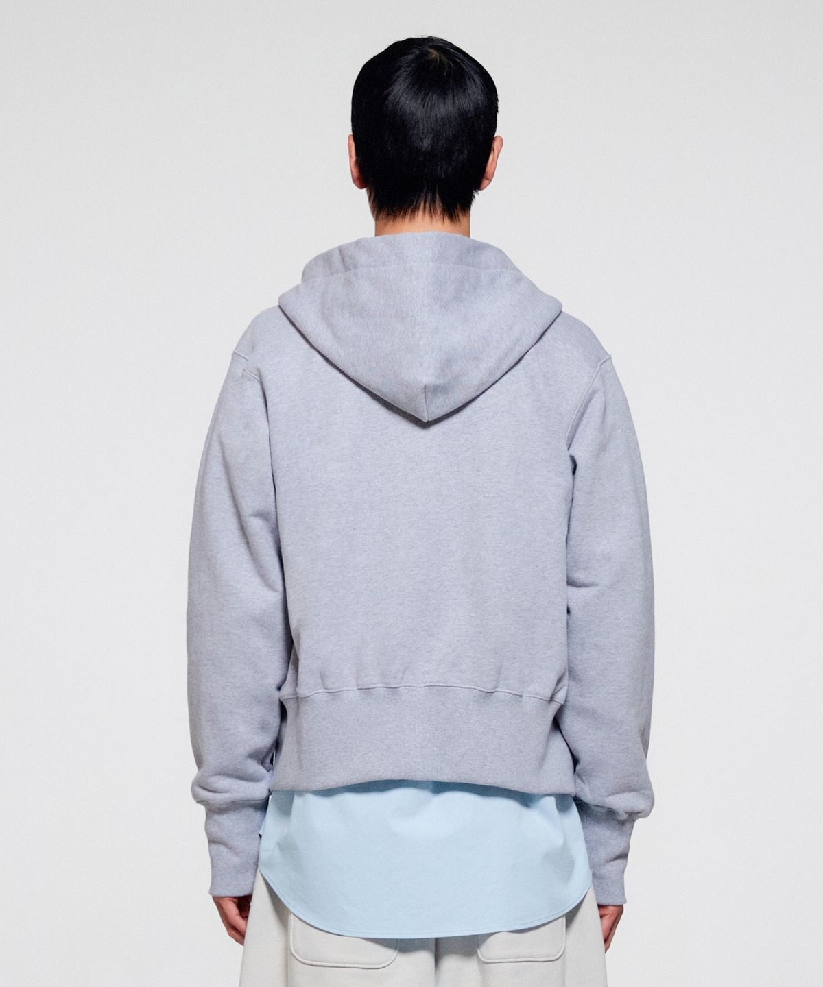 이알에이(ERA) UNISEX ERA HEAVY HOODED ZIP-UP - WHITE MELANGE