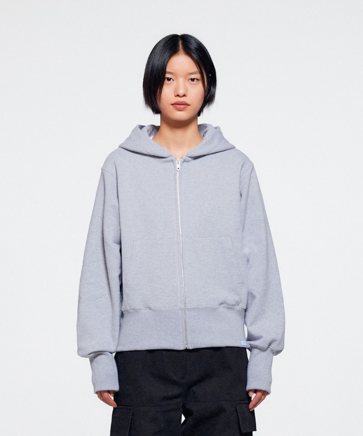 이알에이(ERA) UNISEX ERA HEAVY HOODED ZIP-UP - WHITE MELANGE