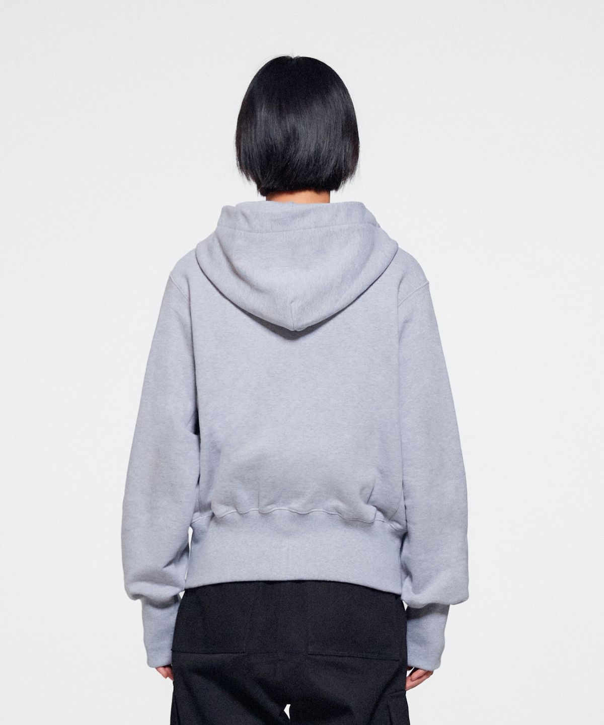 이알에이(ERA) UNISEX ERA HEAVY HOODED ZIP-UP - WHITE MELANGE
