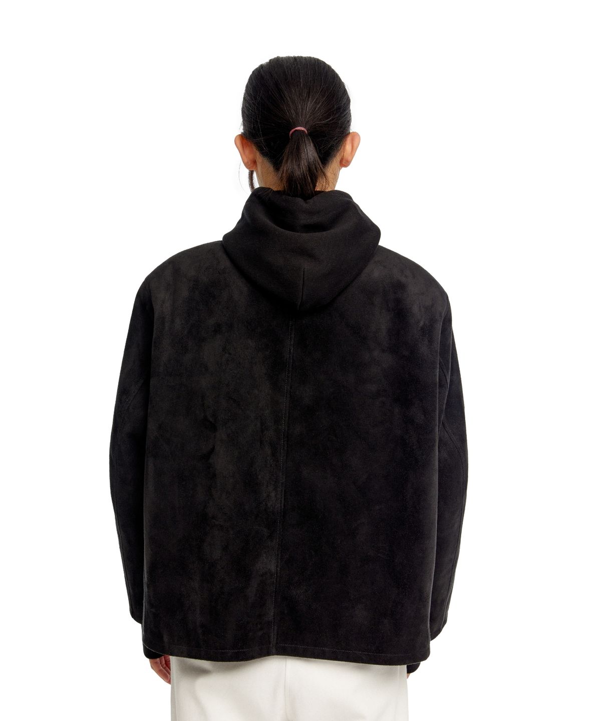 이알에이(ERA) WOMEN SUEDE EFFECT OVERSIZED JACKET - BLACK
