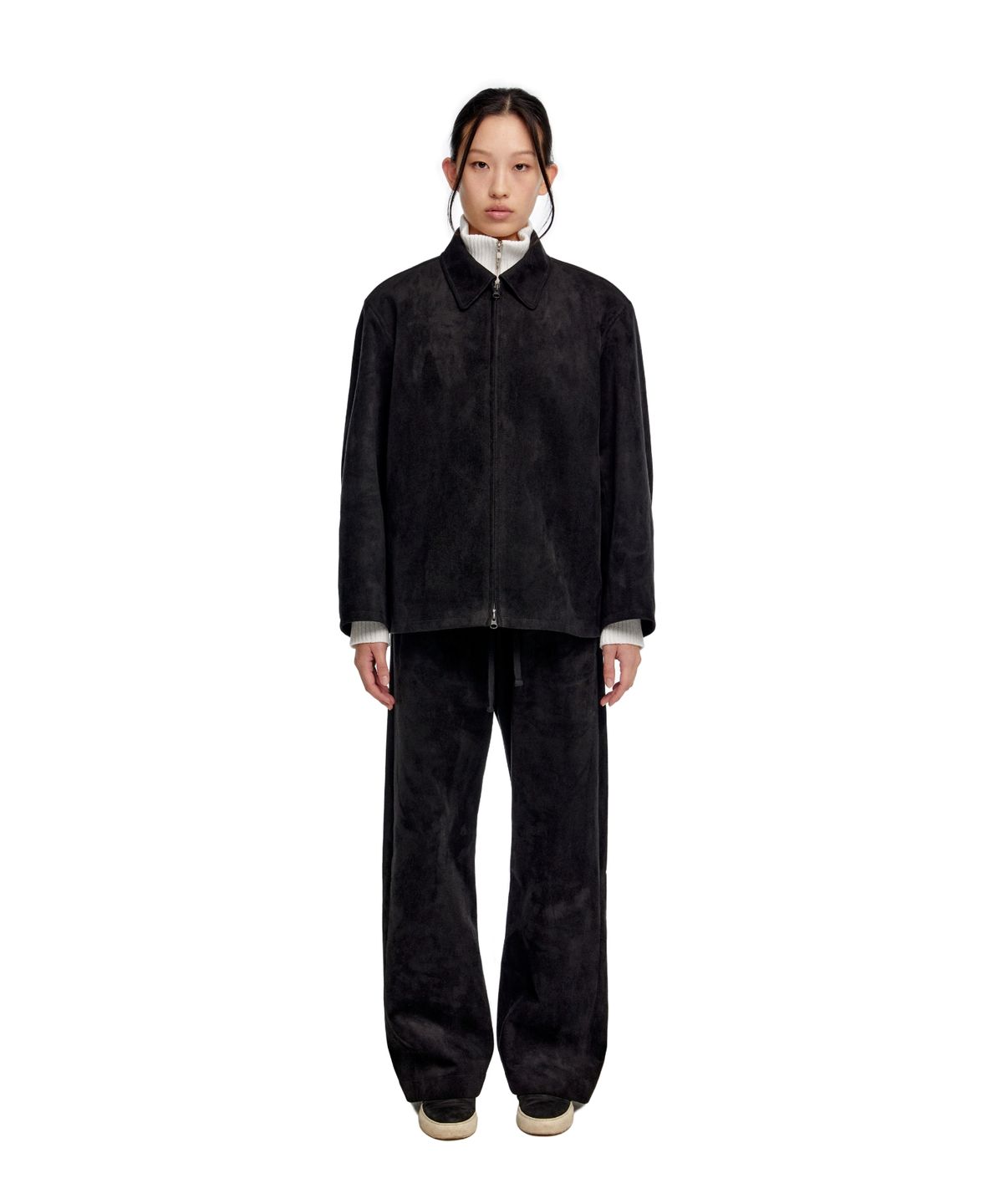 이알에이(ERA) WOMEN SUEDE EFFECT OVERSIZED JACKET - BLACK