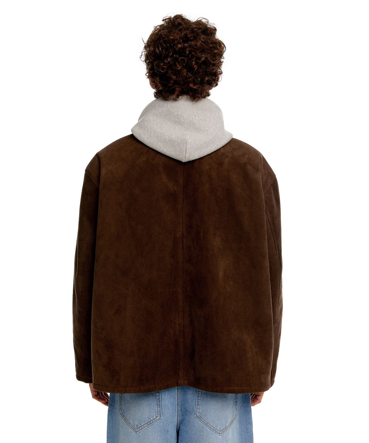 이알에이(ERA) MEN SUEDE EFFECT OVERSIZED JACKET - BROWN