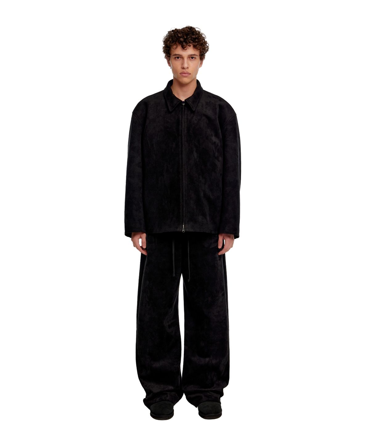 이알에이(ERA) MEN SUEDE EFFECT OVERSIZED JACKET - BLACK