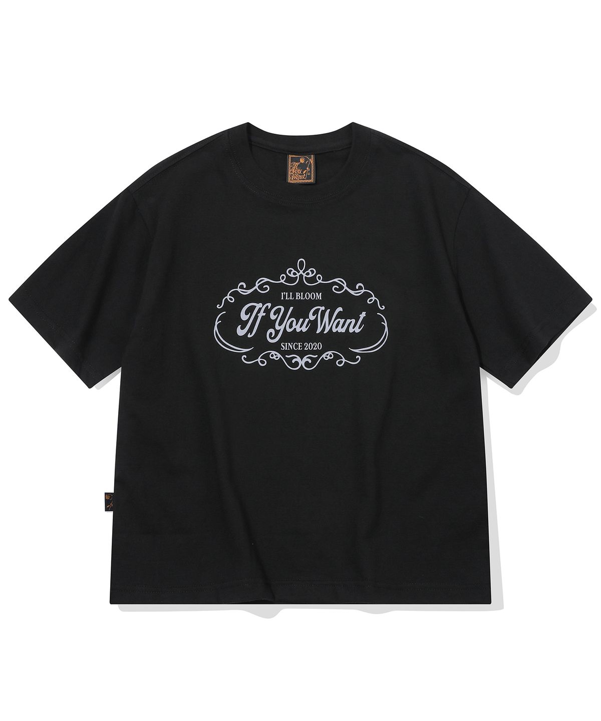 이퓨원트(IFYOUWANT) Vintage Logo Crop TEE black