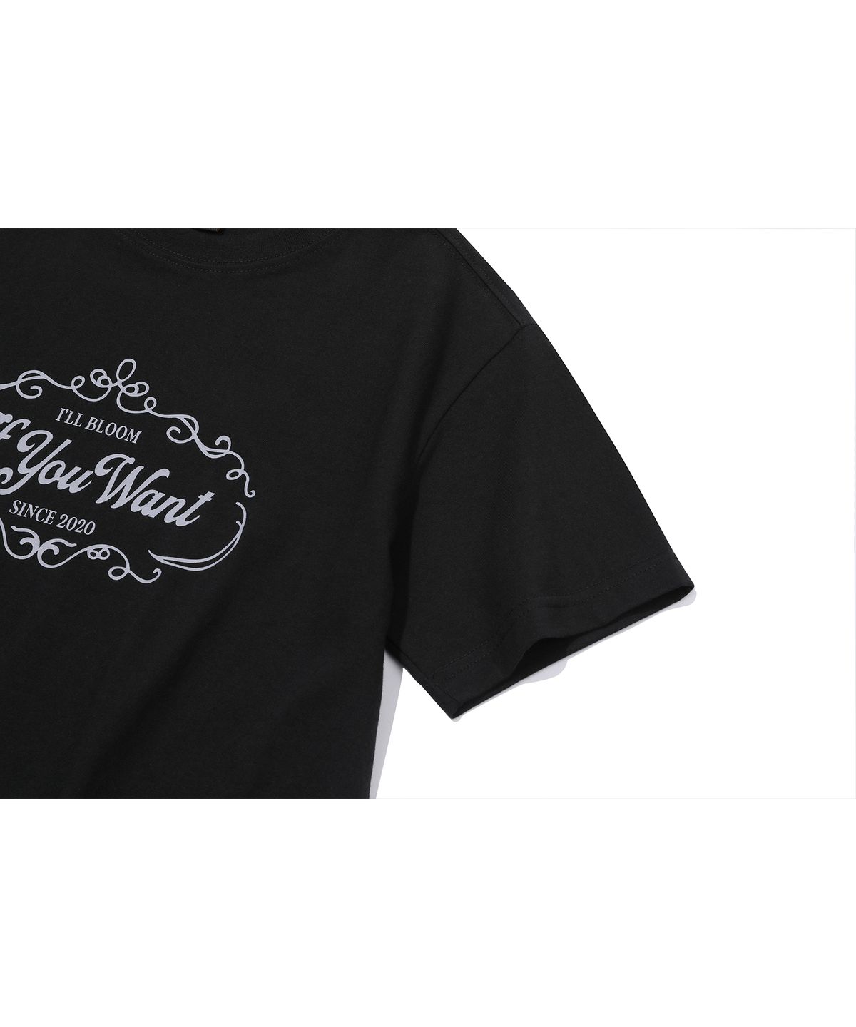 이퓨원트(IFYOUWANT) Vintage Logo Crop TEE black