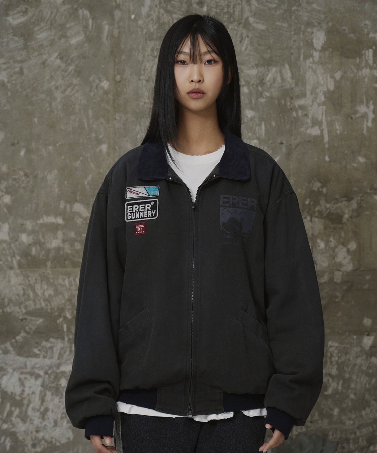 에르에르(ERER) [UN] Mechanic Vintage Jacket Charcoal