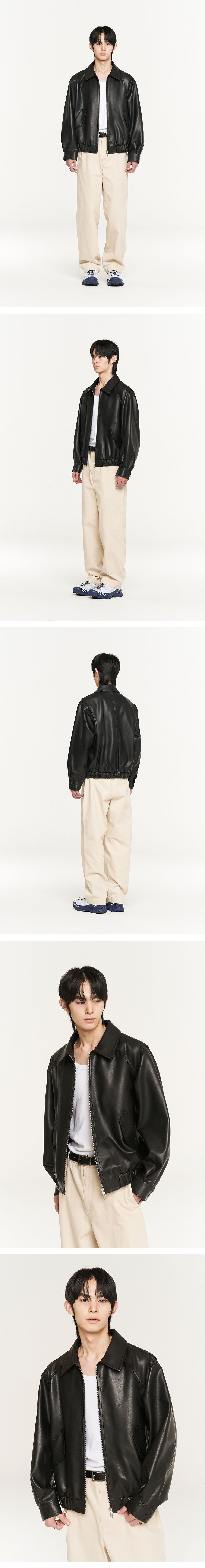 MUSINSA | DOFFJASON OVERSIZED VEGAN LEATHER BOMBER JACKET