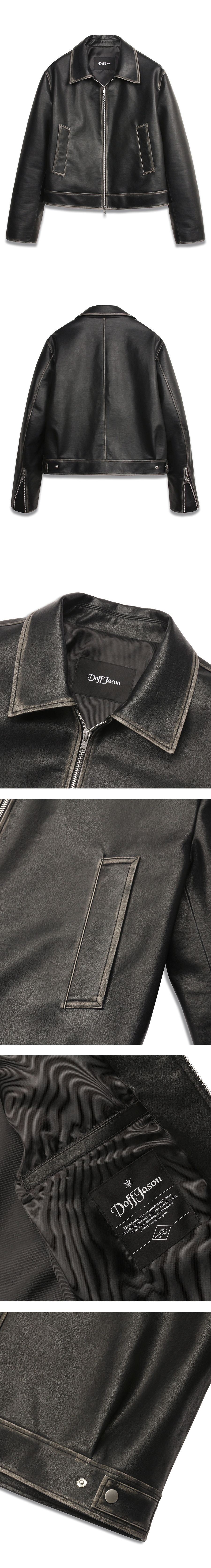 MUSINSA | DOFFJASON Washed Leather Heritage Single Jacket