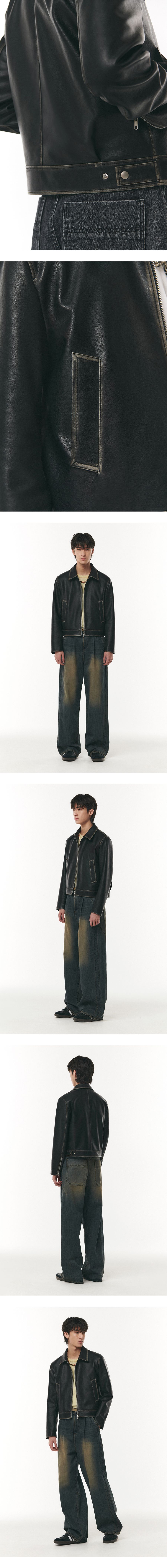 MUSINSA | DOFFJASON Washed Leather Heritage Single Jacket